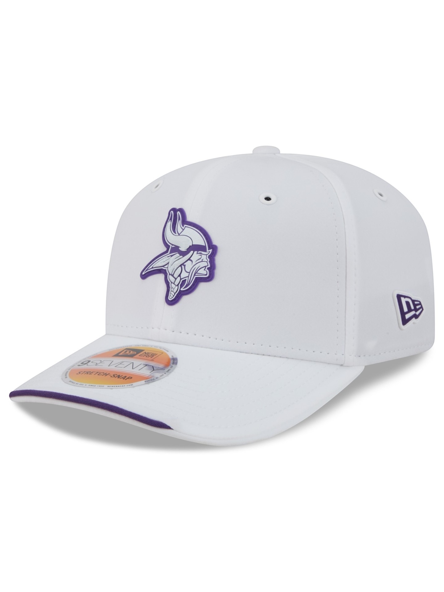 Minnesota Vikings 2026 NFL Sideline 9SEVENTY Stretch-Snap Cap Weiß