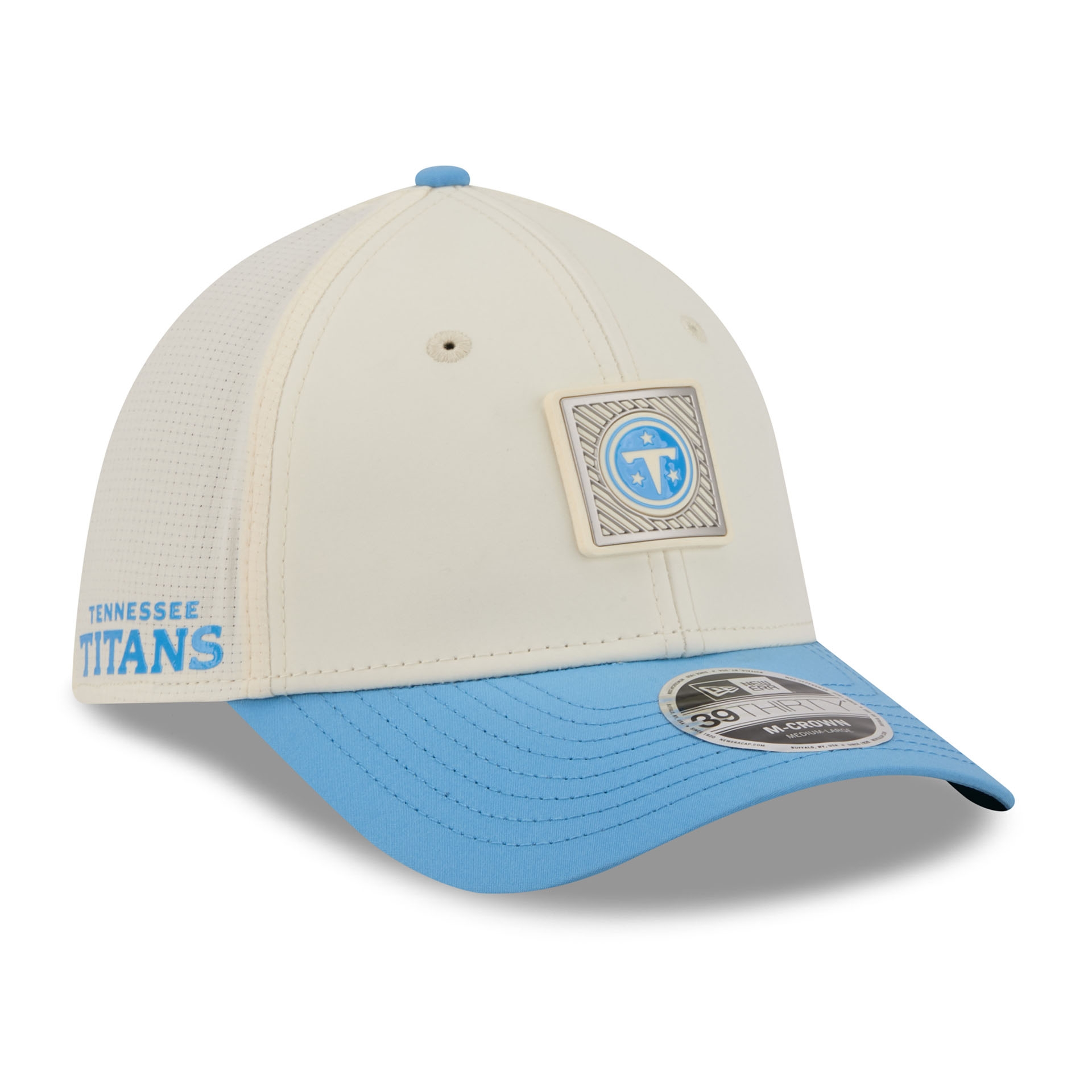 Tennessee Titans 2026 NFL Training Camp 39THIRTY Flex Cap Cream/Blue