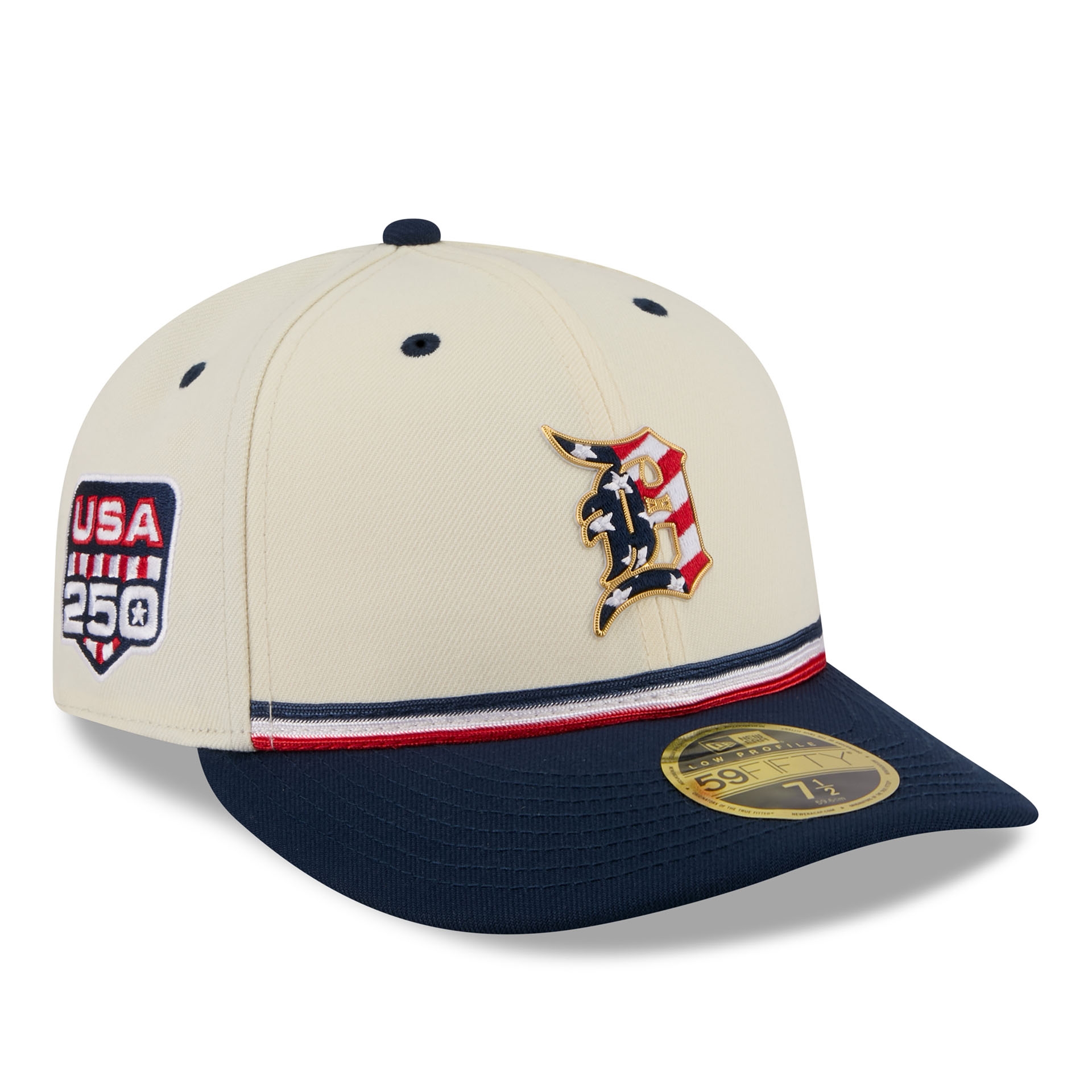 Detroit Tigers 2026 4th of July USA 250 Low Profile 59FIFTY Fitted MLB Cap