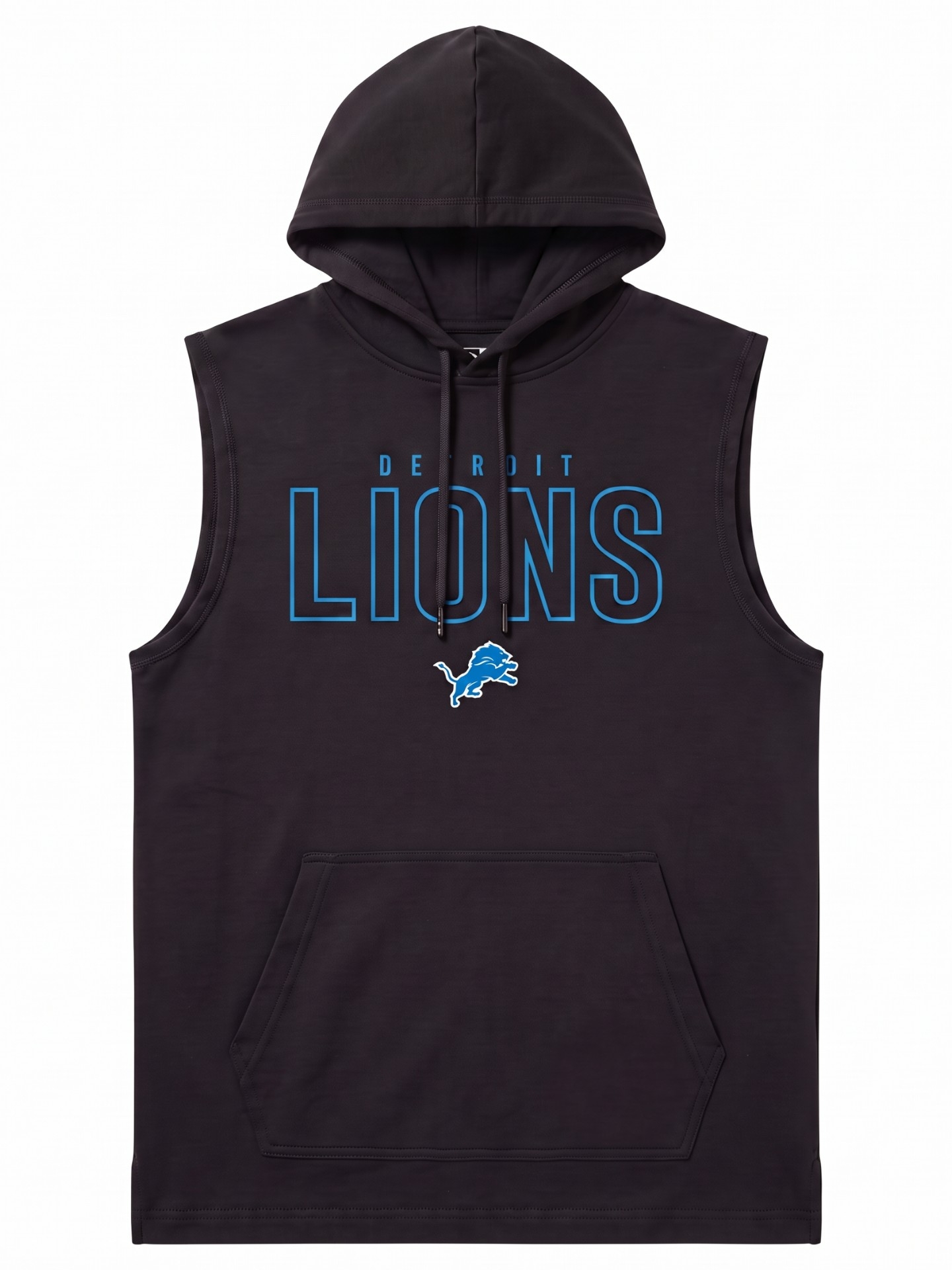 Detroit Lions 2026 NFL Sideline Sleeveless Hoodie Schwarz