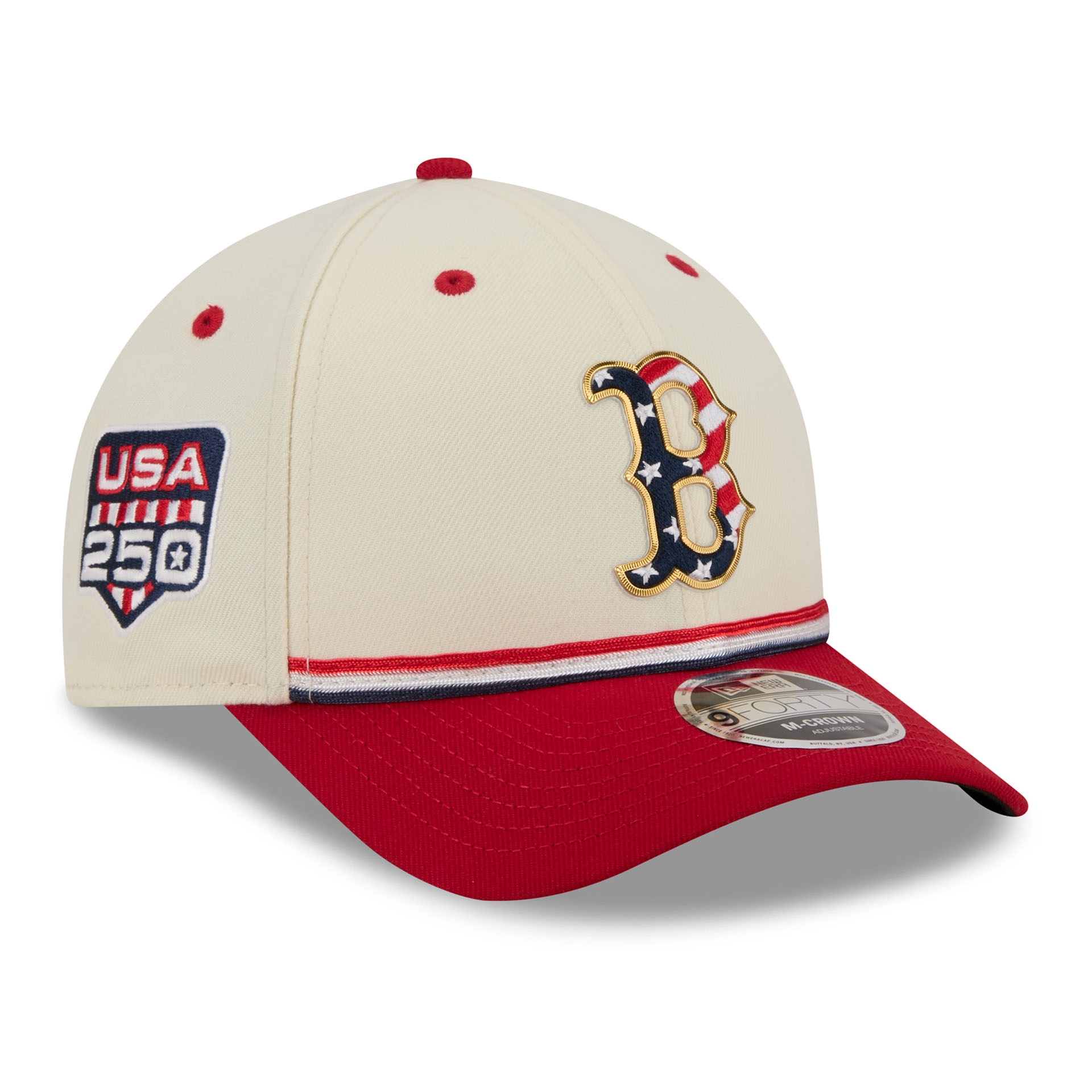 Boston Red Sox 2026 4th of July USA 250 9FORTY Snapback MLB Cap