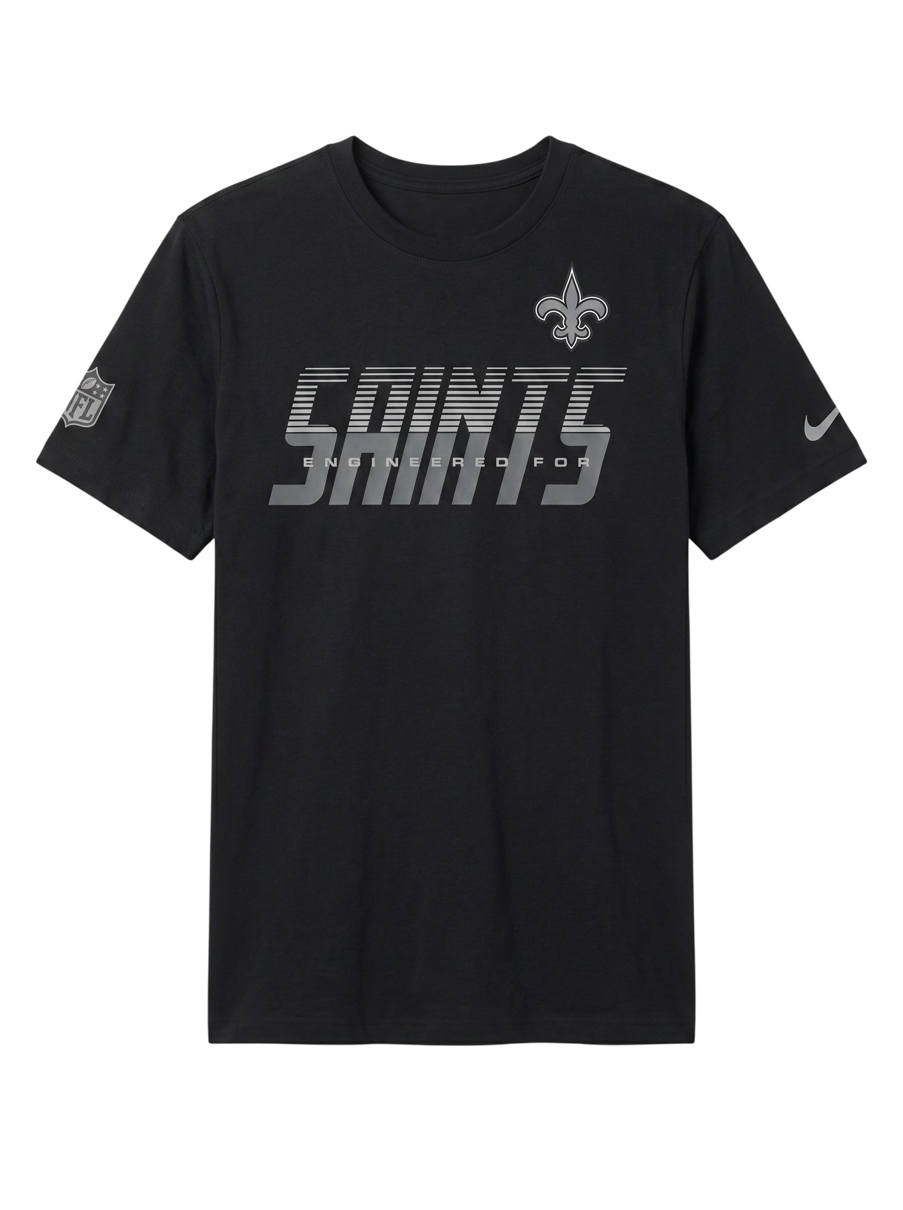 New Orleans Saints 2026 NFL Sideline Team Issue Dri-Fit T-Shirt Schwarz