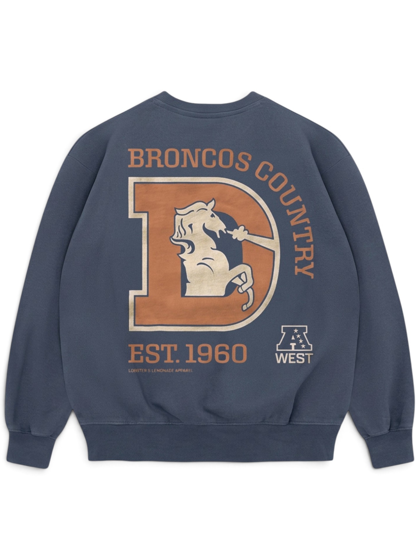 Denver Broncos L&L '96 Classics NFL Crew Sweater Navy