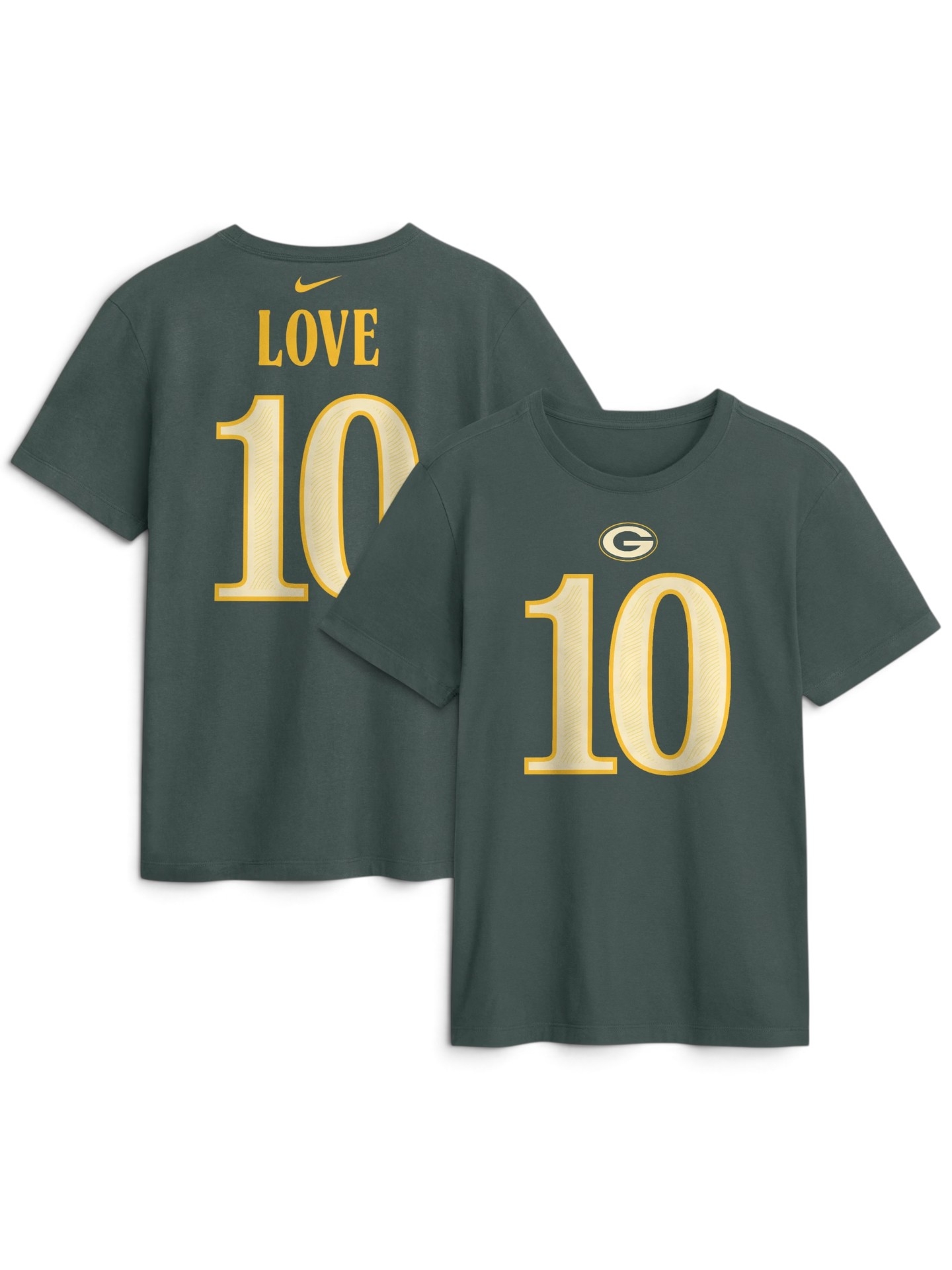 Jordan Love #10 Green Bay Packers 2026 NFL Rivalries Player T-Shirt Grün