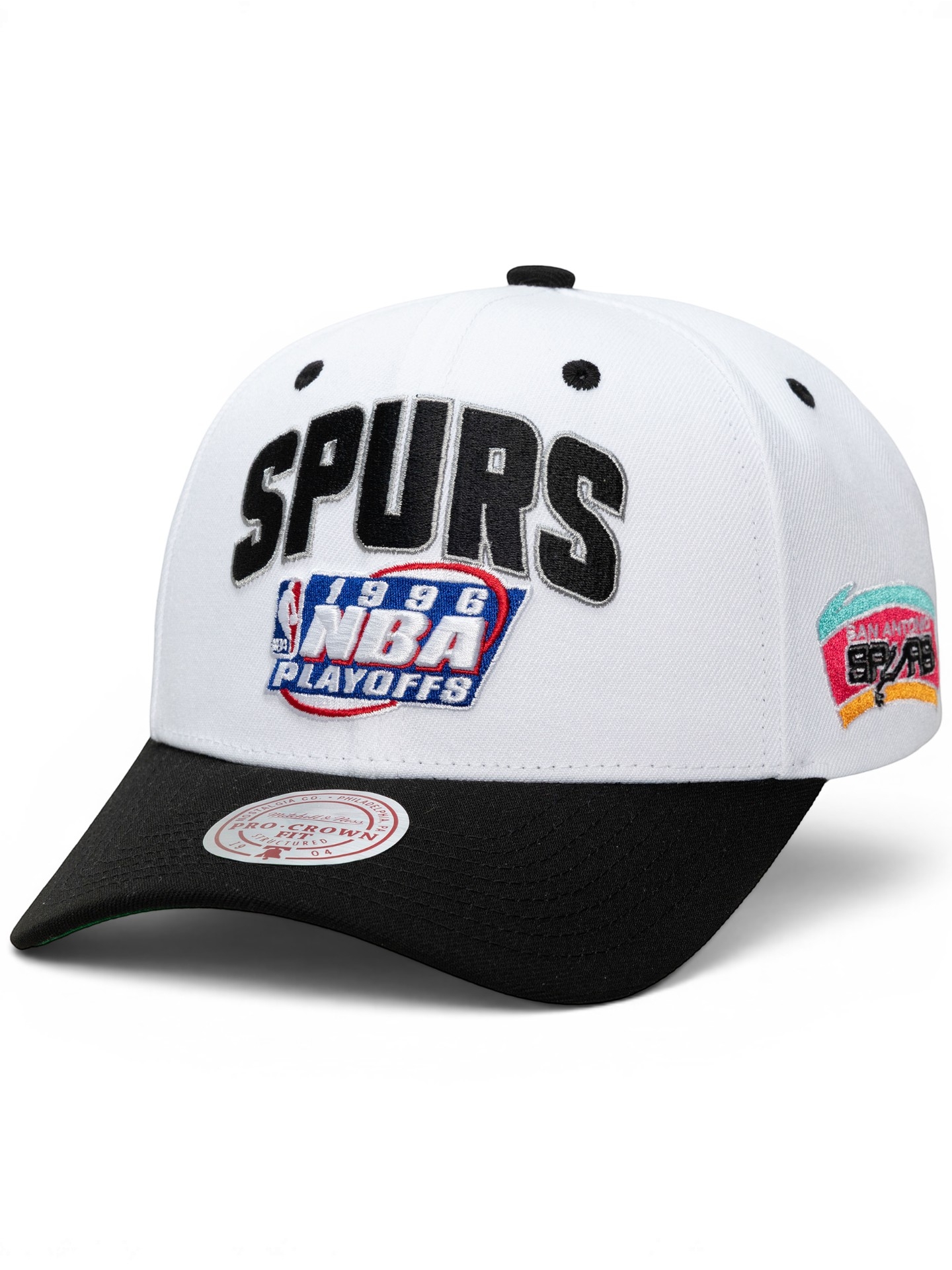 San Antonio Spurs 1996 NBA Playoffs Pro Crown Snapback Cap White/Black
