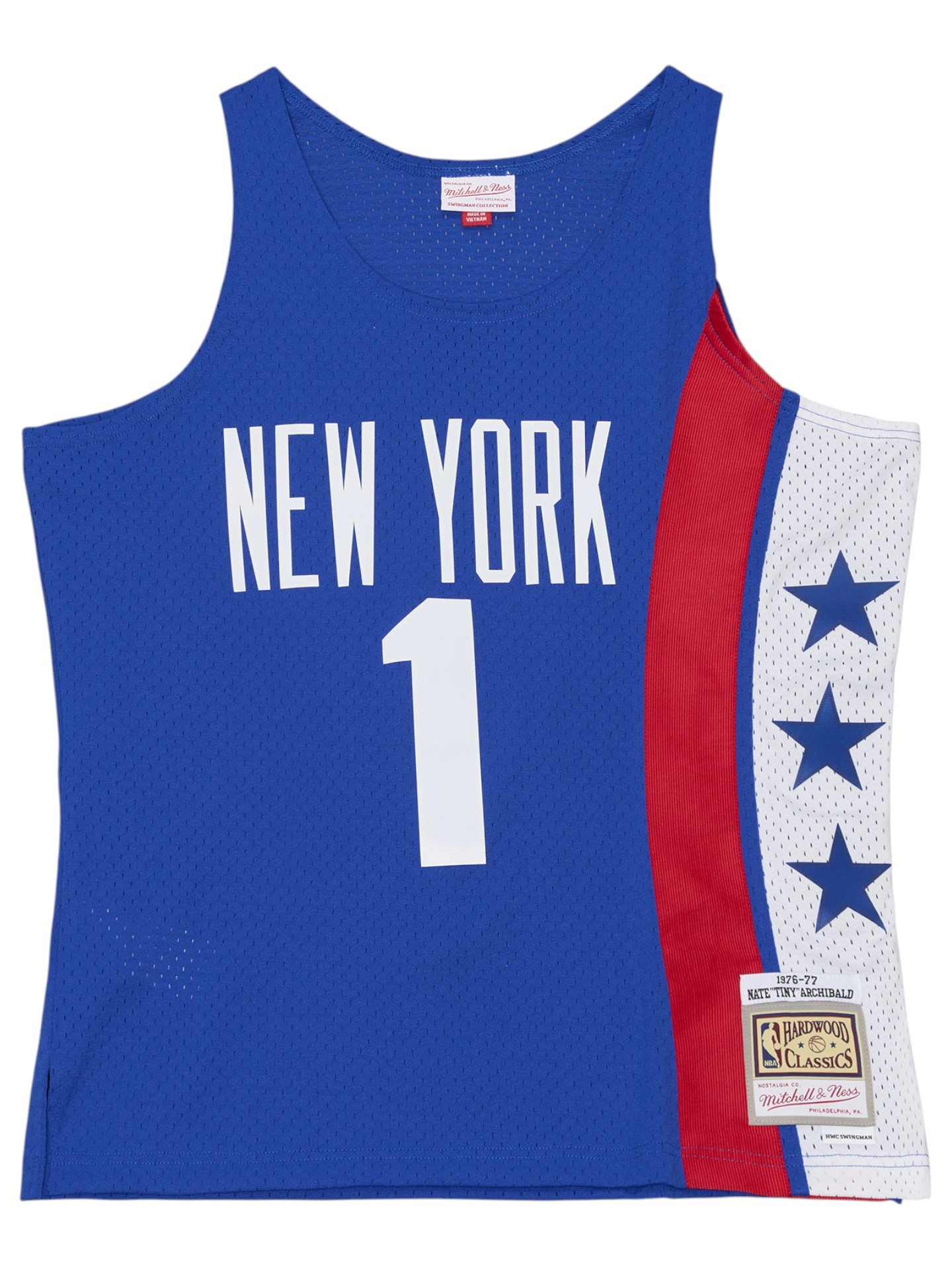 Nate "Tiny" Archibald #1 New York Nets 1976-77 Swingman NBA Trikot Blau
