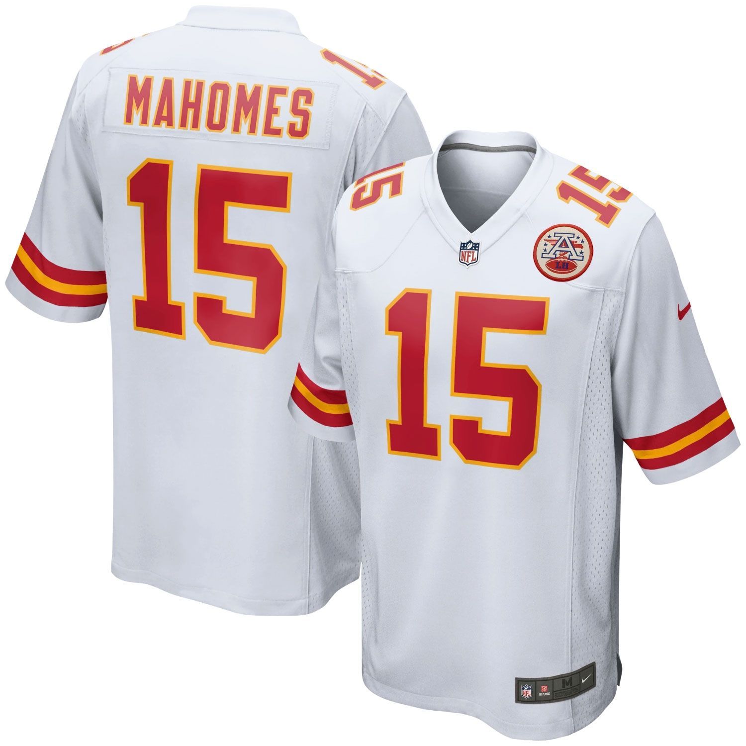 Patrick Mahomes #15 Kansas City Chiefs Game NFL Trikot Weiß
