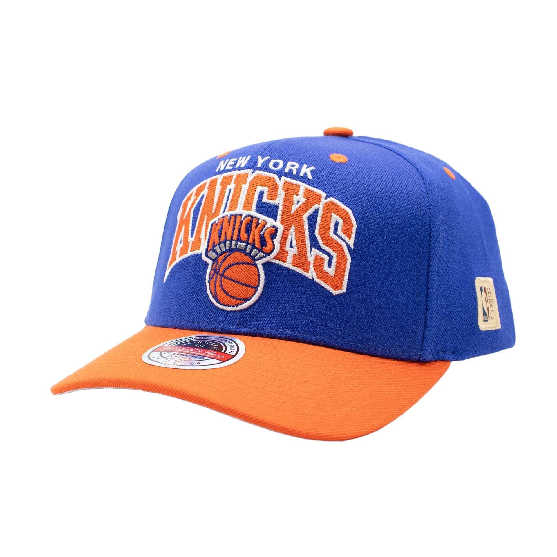 New York Knicks Team Arch Classic Red Stretch-Snap NBA Cap Blau