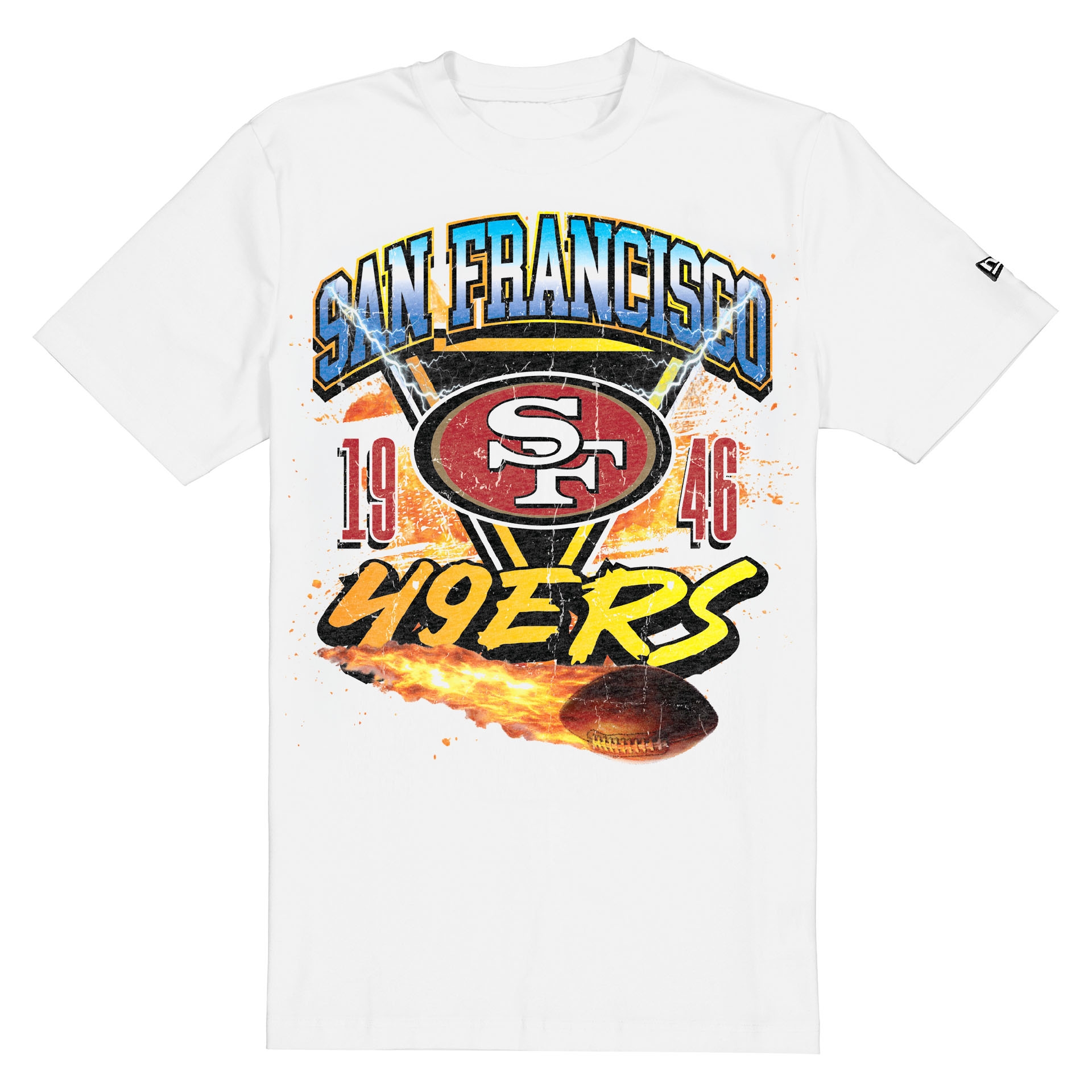 San Francisco 49ers Fireball Oversized NFL T-Shirt Weiß
