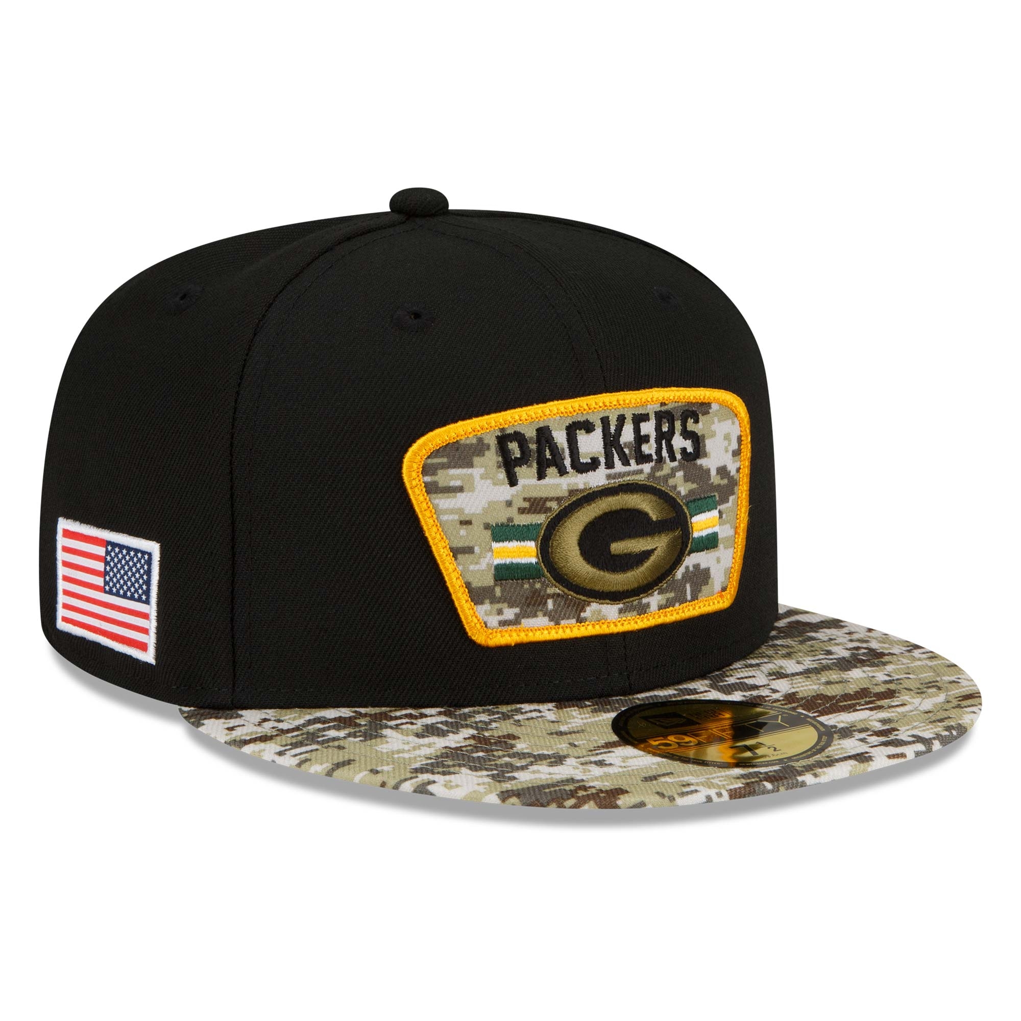 Green Bay Packers 2021 NFL On-Field Salute to Service New Era 59FIFTY Fitted Cap