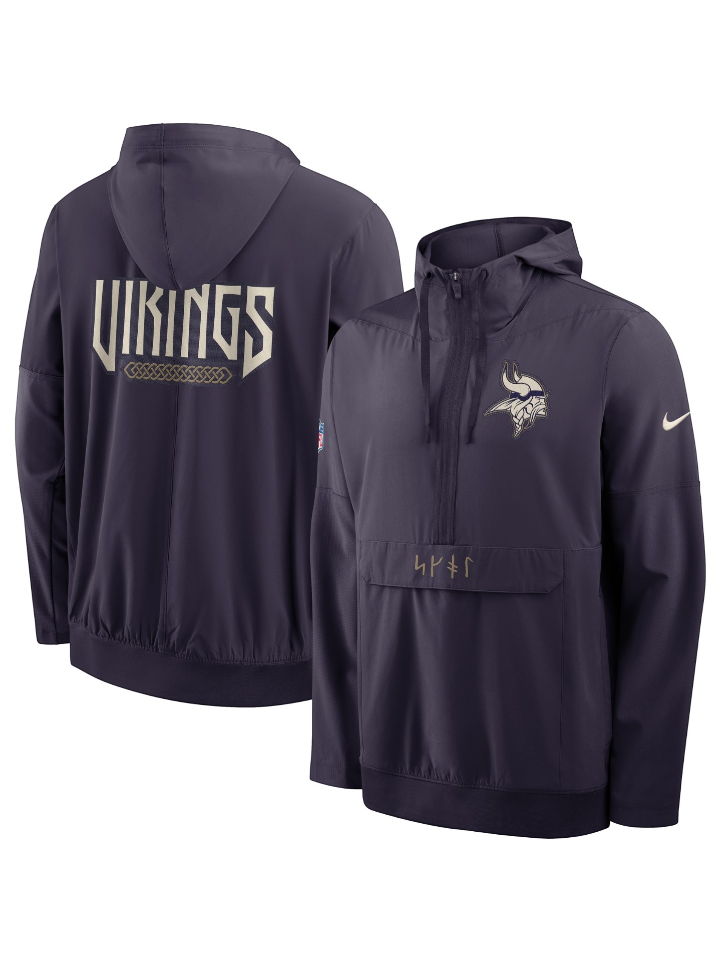 Minnesota Vikings 2026 NFL Rivalries Sideline Half-Zip Anorak Jacke Lila