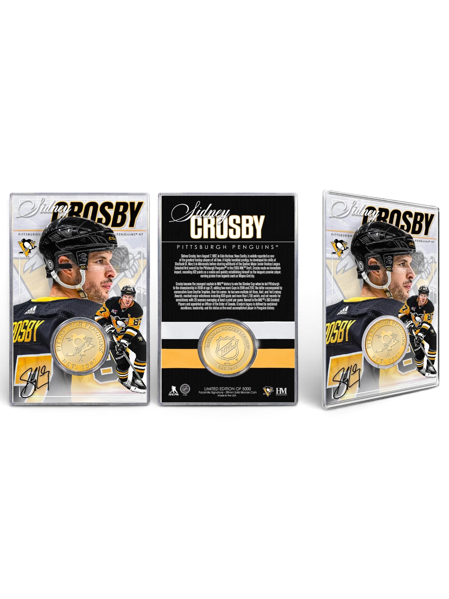Sidney Crosby Pittsburgh Penguins Acrylic Bronze Coin Card