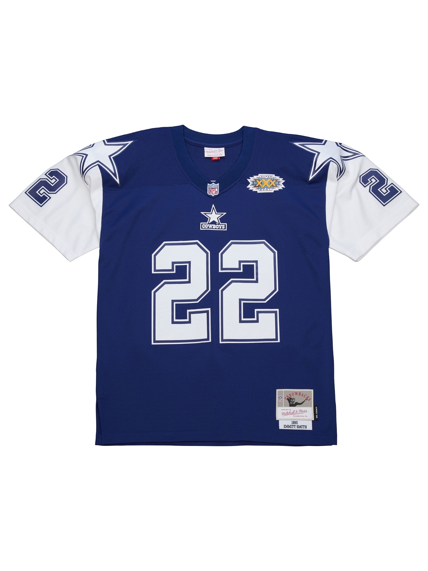 Emmitt Smith #22 Dallas Cowboys 1995 Legacy Super Bowl XXX NFL Trikot Navy