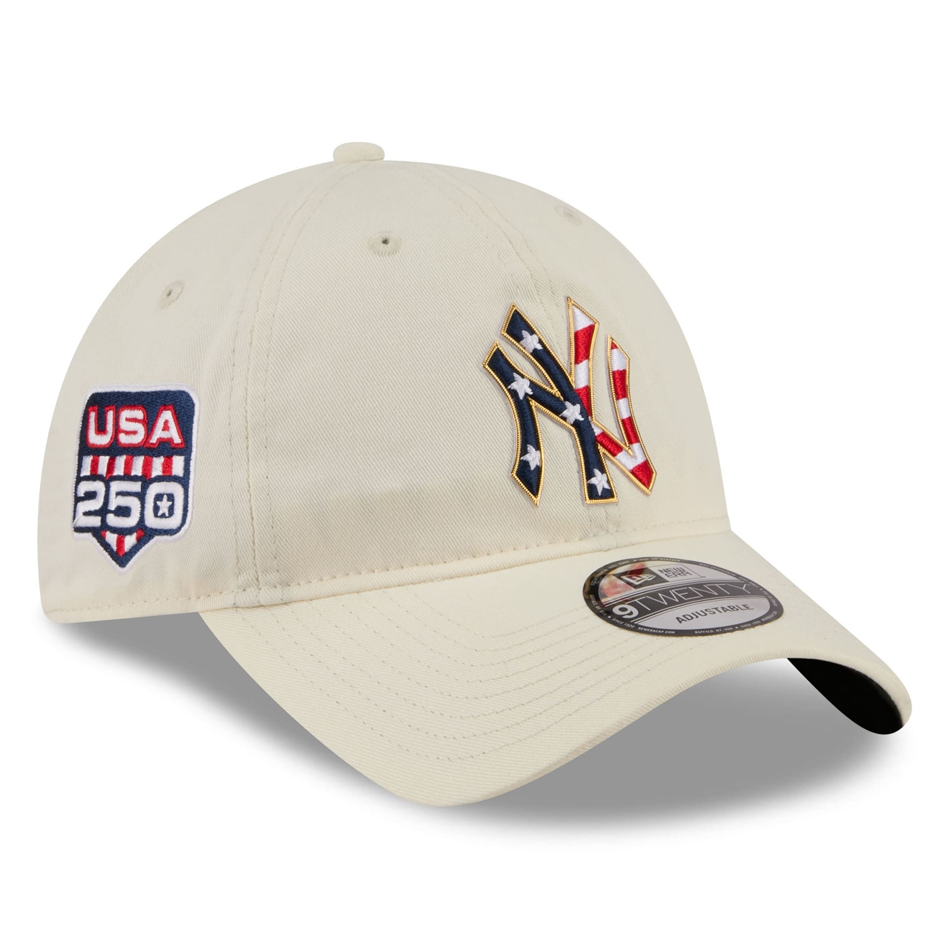 New York Yankees 4th of July USA 250 9TWENTY Adjustable Cap Cream