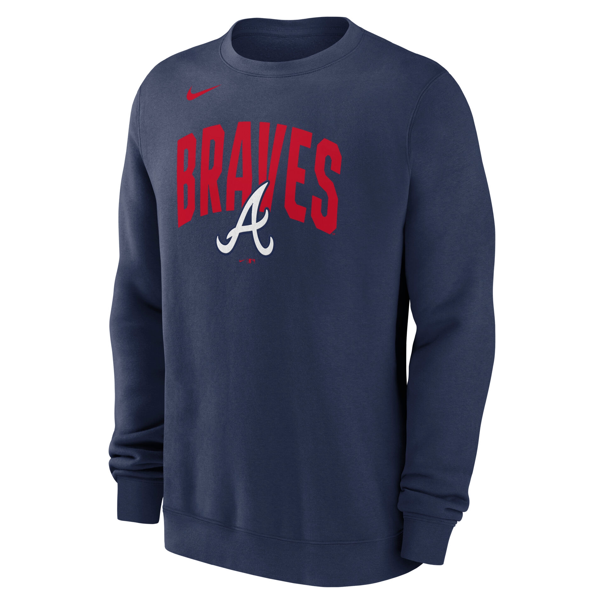 Atlanta Braves Club Fleece MLB Pullover Crew Navy