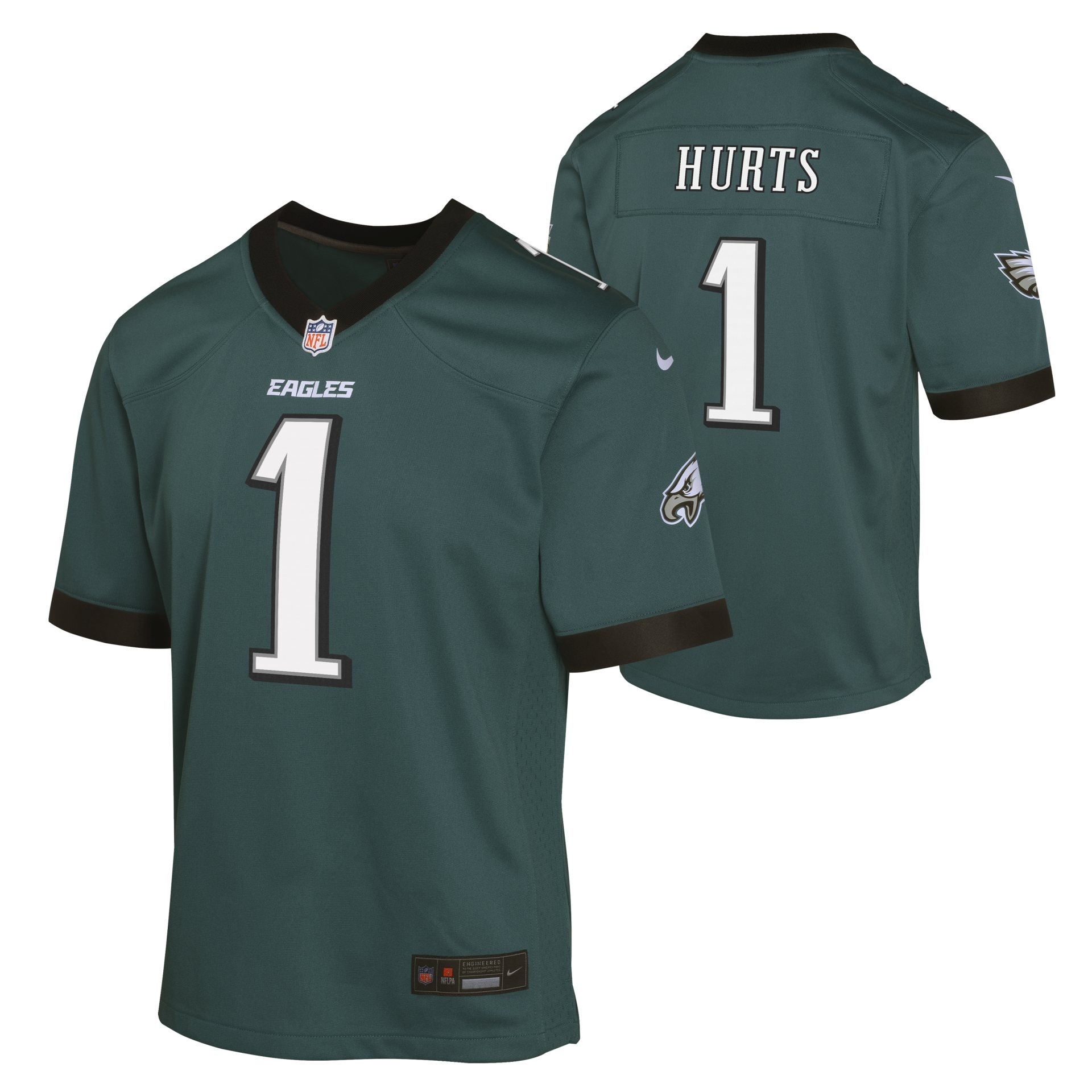 Jalen Hurts #1 Philadelphia Eagles Game NFL Trikot Grün (YOUTH)