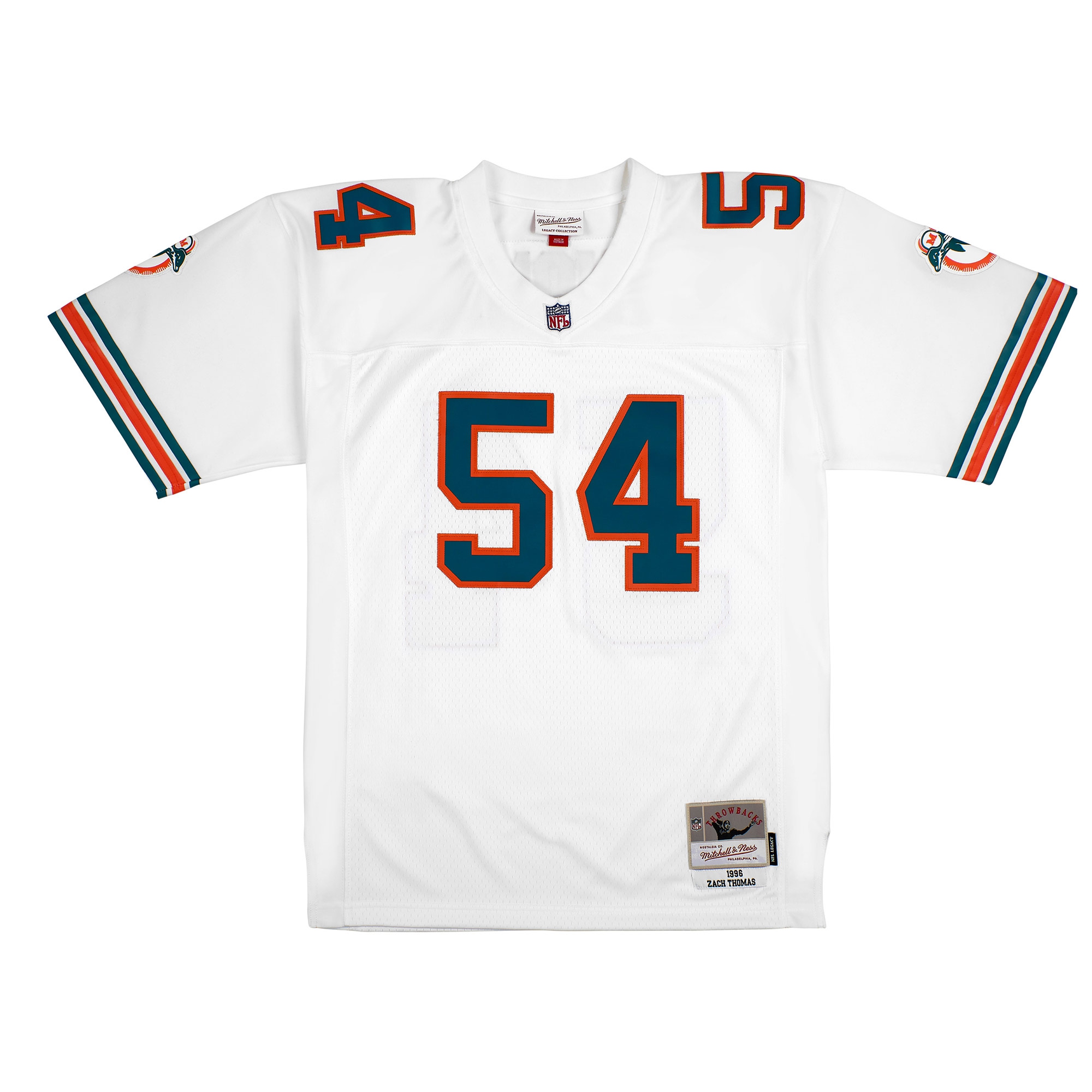 Zach Thomas #54 Miami Dolphins Mitchell & Ness Throwback NFL Trikot Weiß