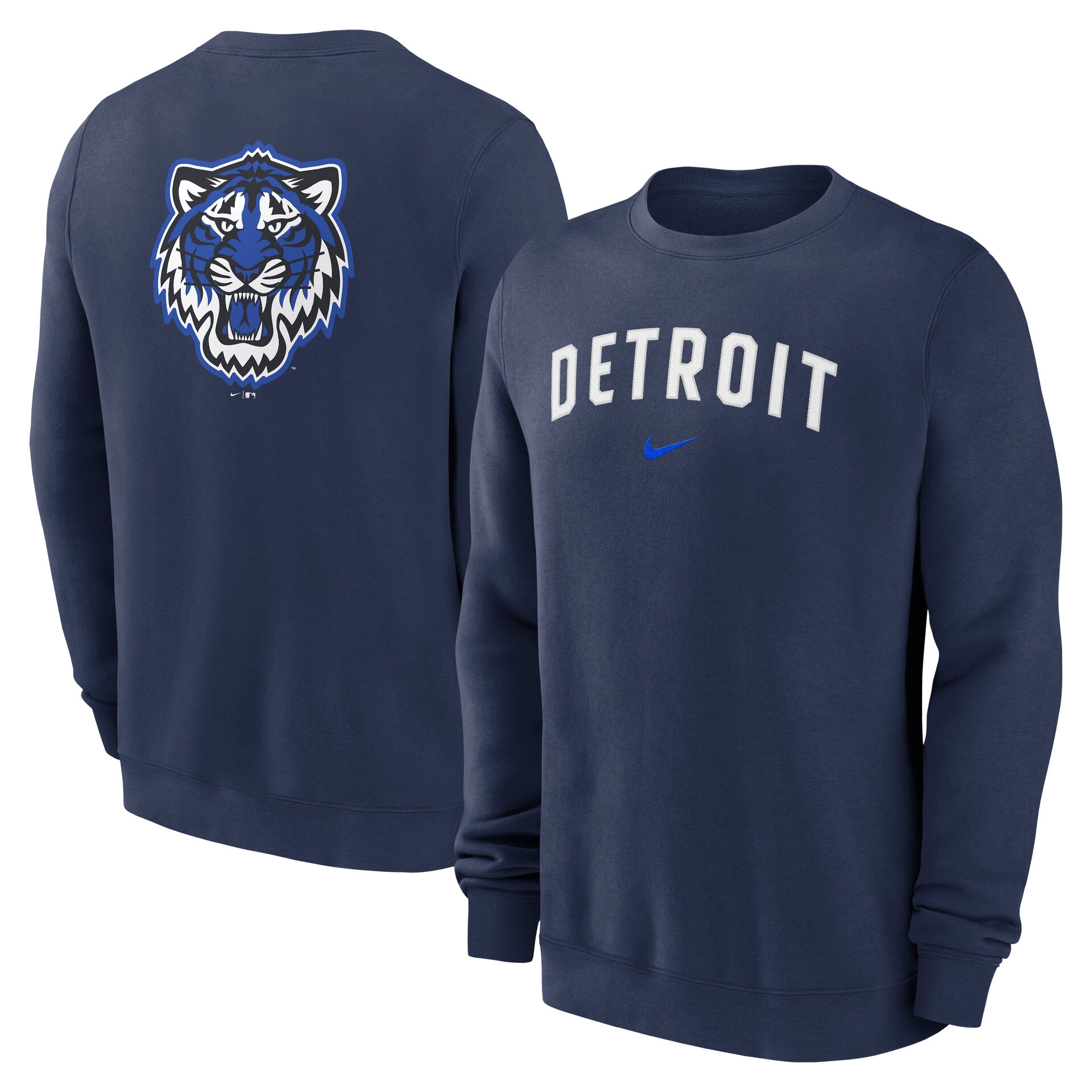 Detroit Tigers City Connect 2-Hit Club Crew Pullover Navy