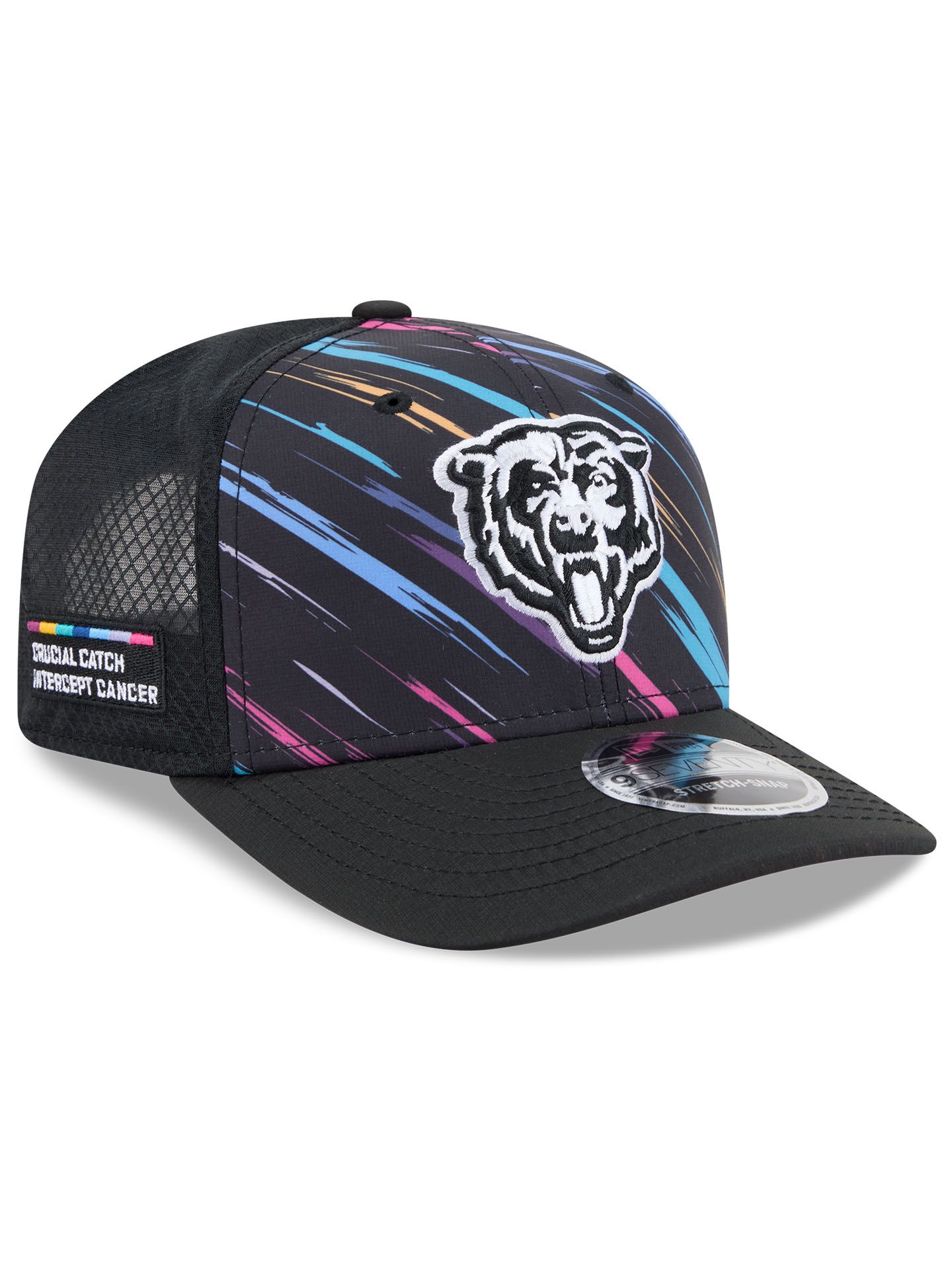 Chicago Bears "BEAR" 2026 NFL Crucial Catch 9SEVENTY Stretch-Snap Trucker Cap
