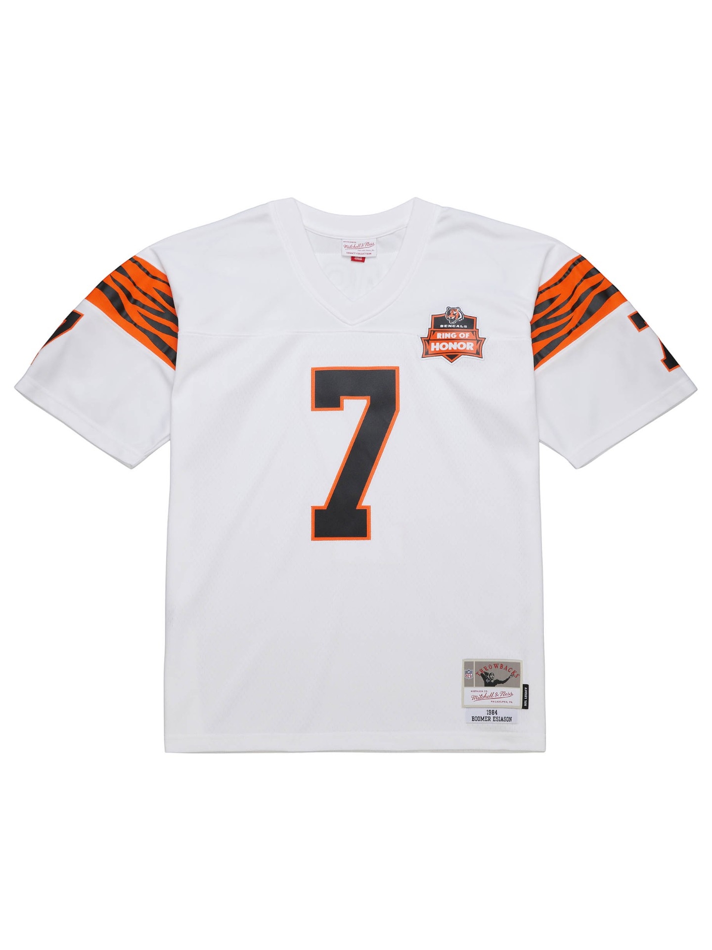 Boomer Esiason #7 Cincinnati Bengals 1984 Legacy Ring of Honor NFL Trikot Weiß