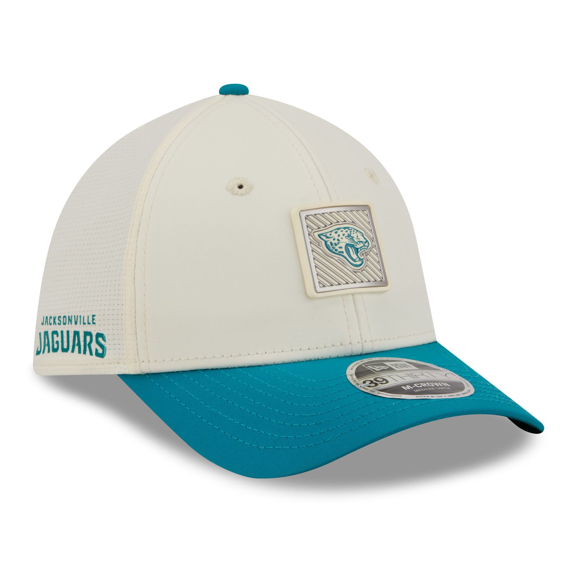 Jacksonville Jaguars 2026 NFL Training Camp 39THIRTY Flex Cap Cream/Teal