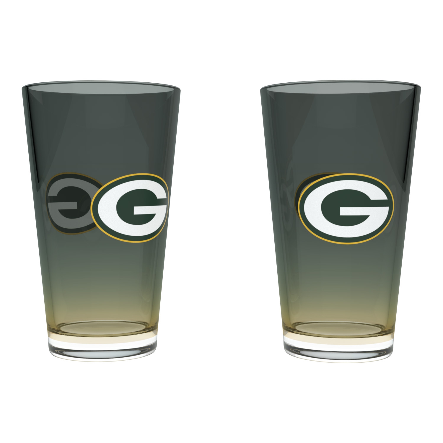 Green Bay Packers Team Color NFL Pint Glass Set (2-Piece)