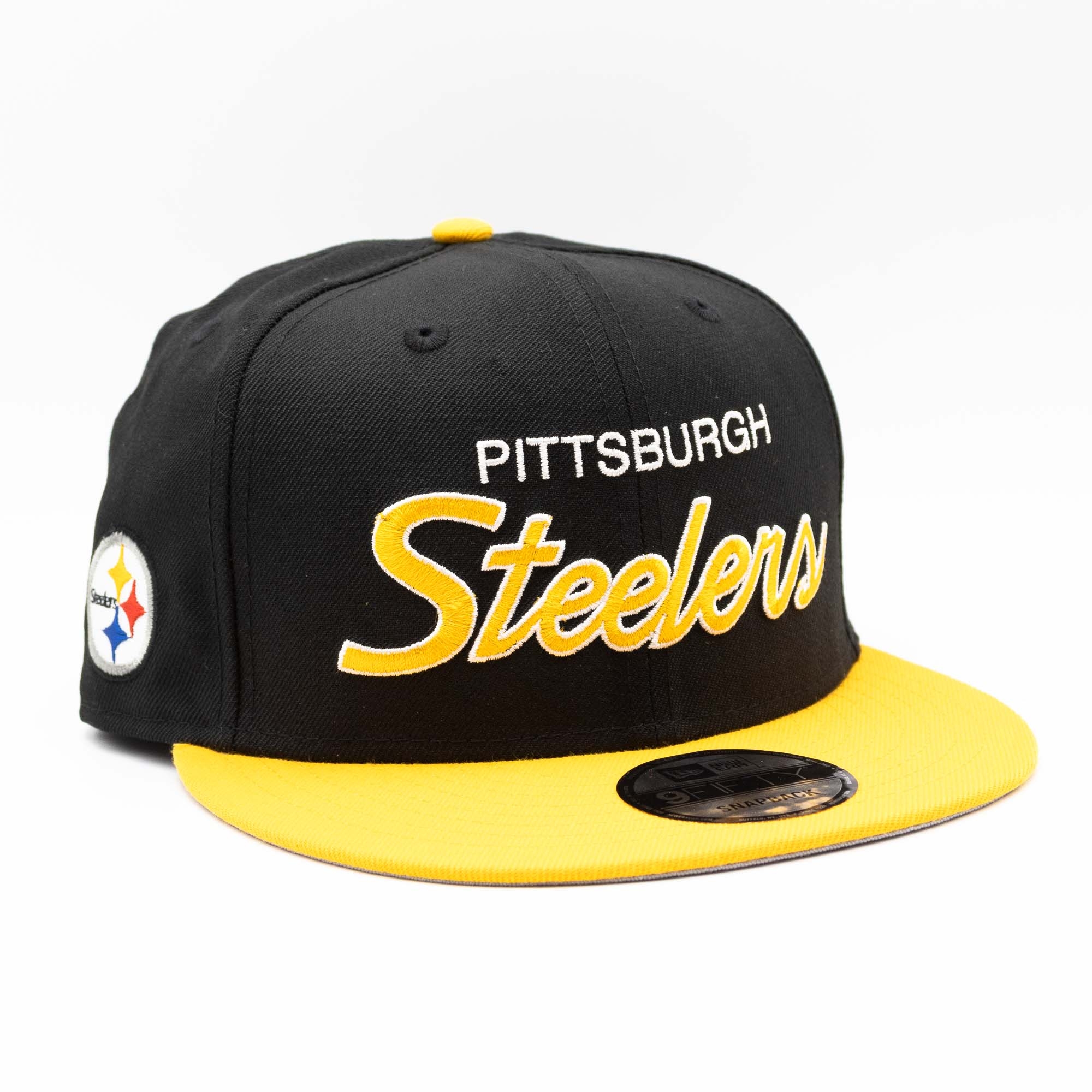 Pittsburgh Steelers 2-Tone Throwback Script New Era 9FIFTY NFL Snapback Cap