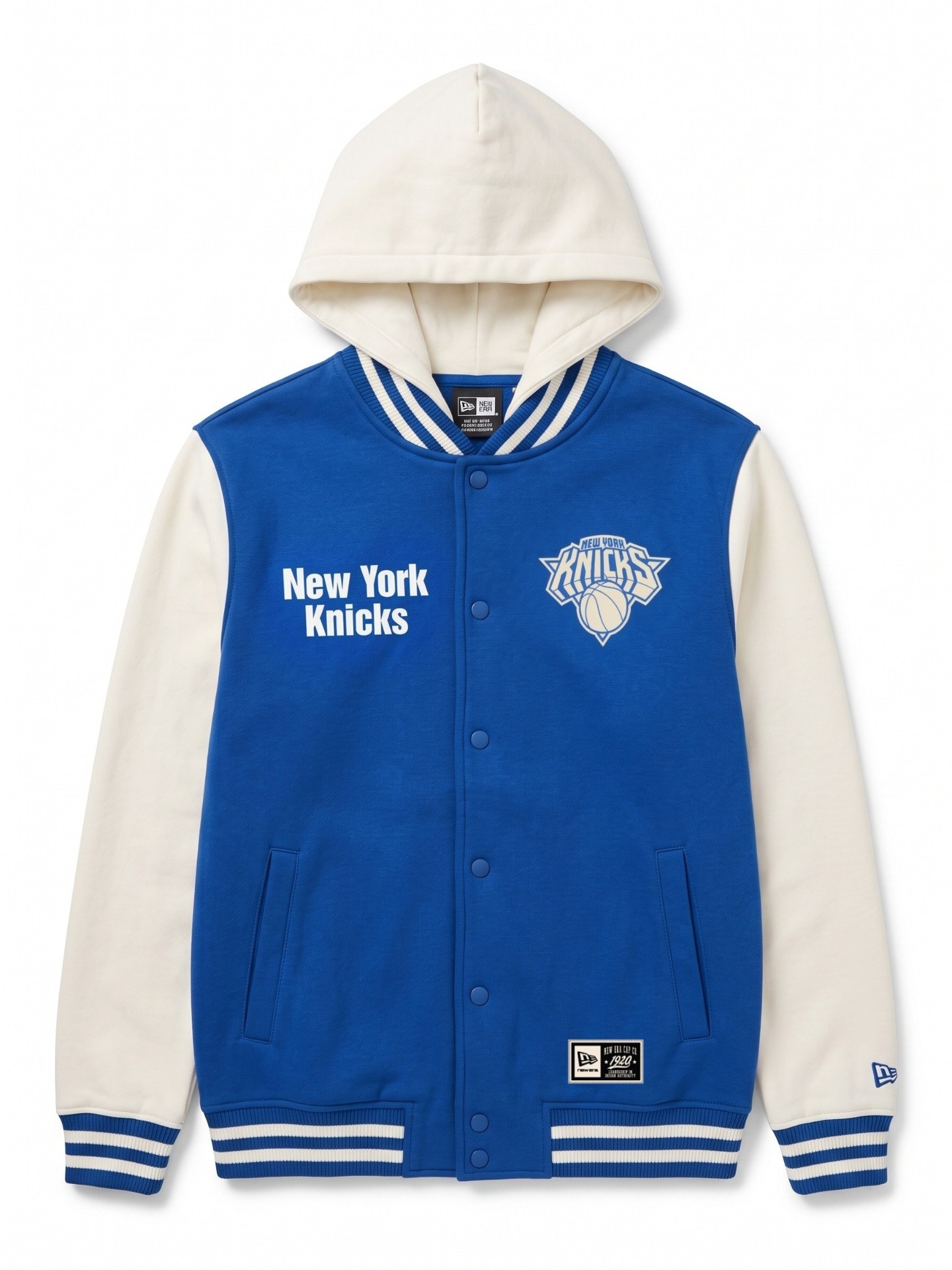 New York Knicks Letterman Hooded NBA Jacke Blau