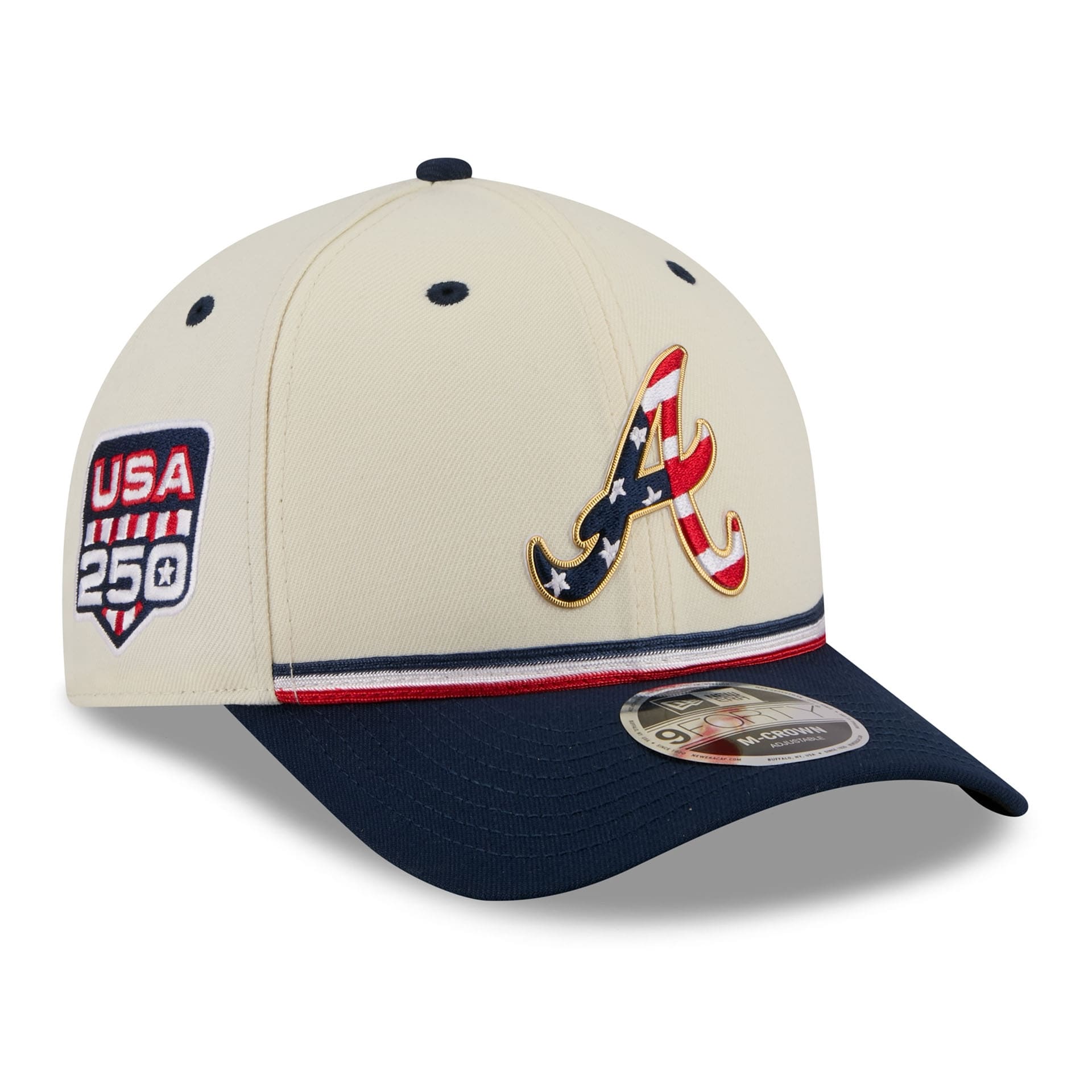 Atlanta Braves 2026 4th of July USA 250 9FORTY Snapback MLB Cap