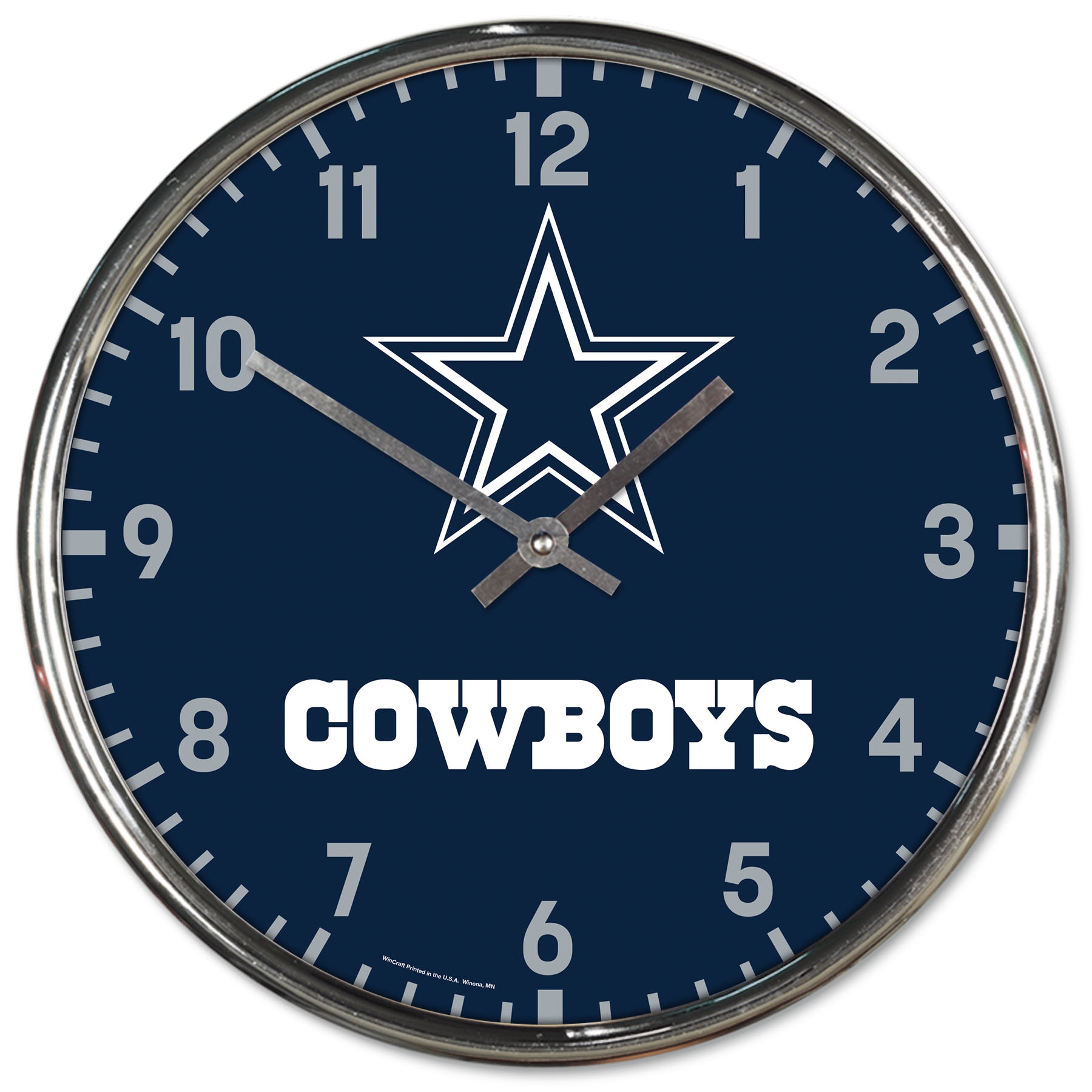Dallas Cowboys Chrome NFL Team Design Wanduhr