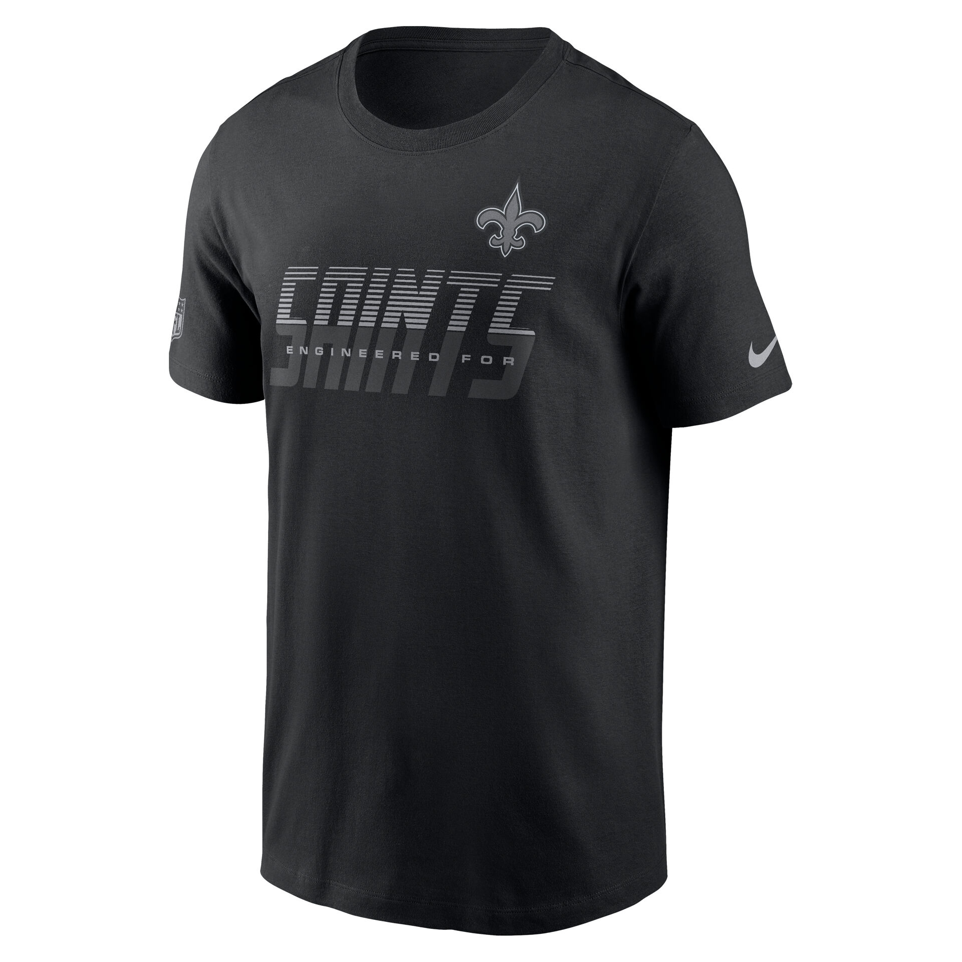 New Orleans Saints 2026 NFL Sideline Team Issue Dri-Fit T-Shirt Schwarz