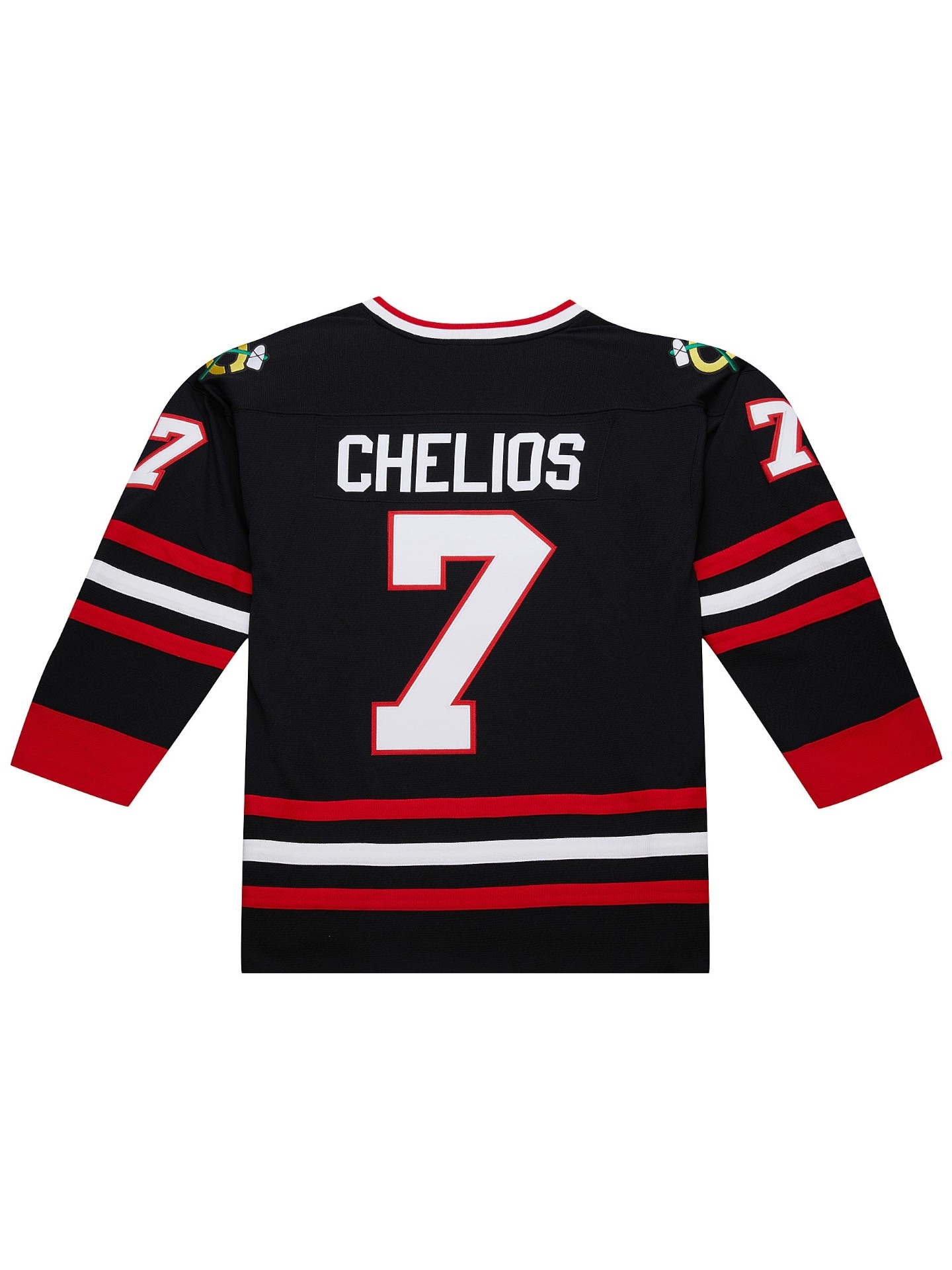 Chris Chelios #7 Chicago Blackhawks 1997-98 Premium Power Play NHL Trikot Schwarz