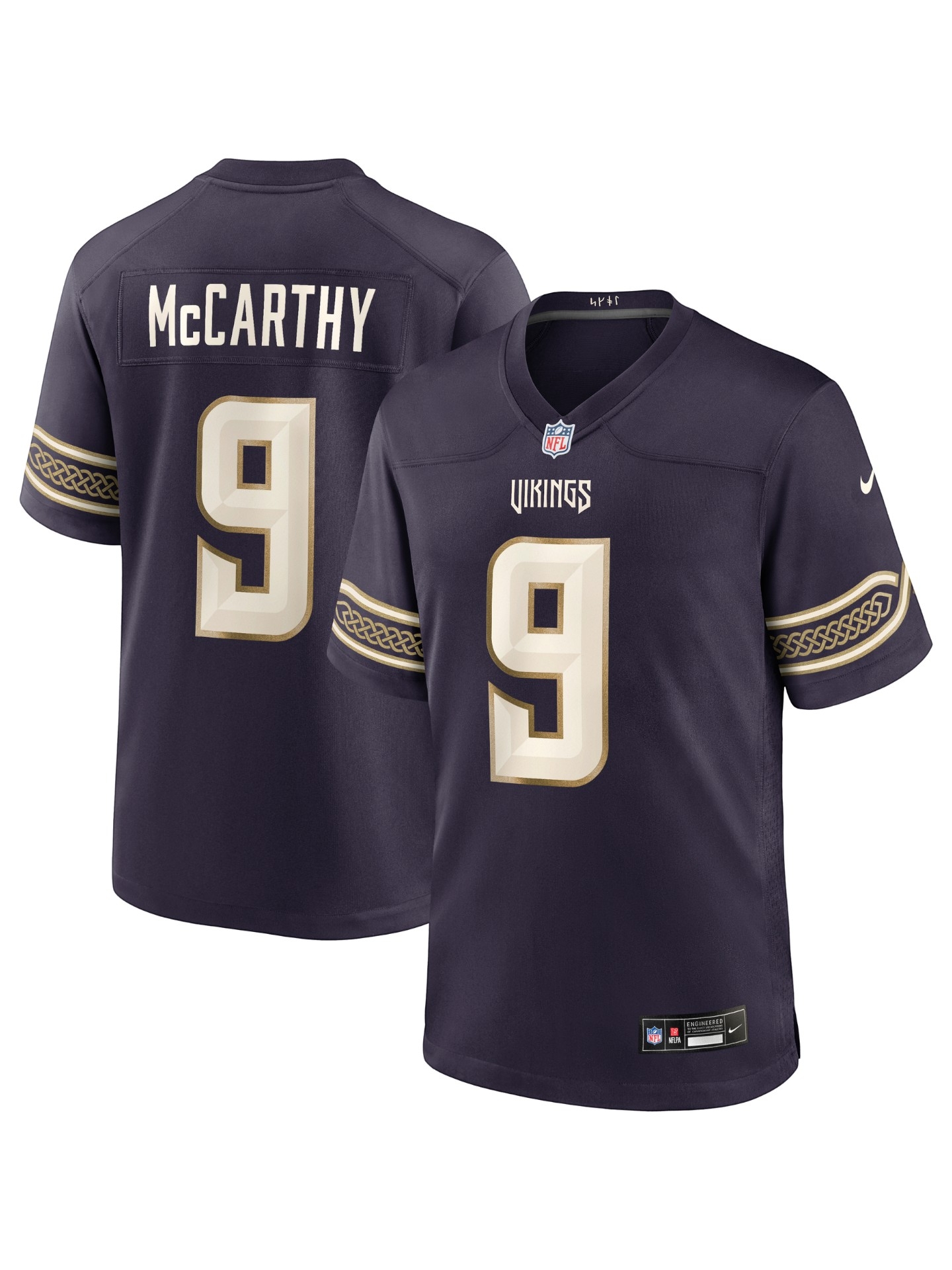 J.J. McCarthy #9 Minnesota Vikings 2026 Rivalries Game NFL Trikot Lila