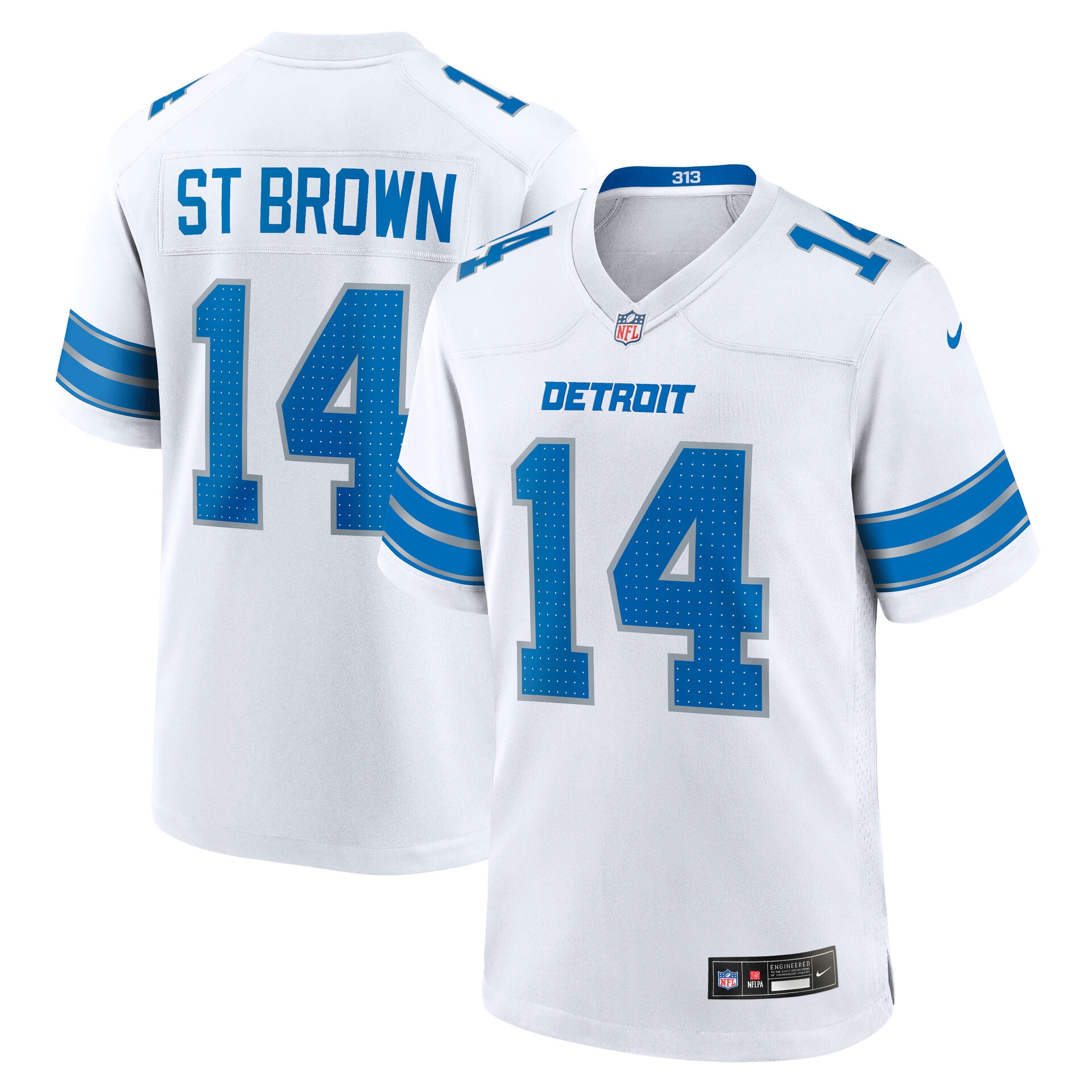 Amon-Ra St. Brown #14 Detroit Lions Game NFL Jersey White