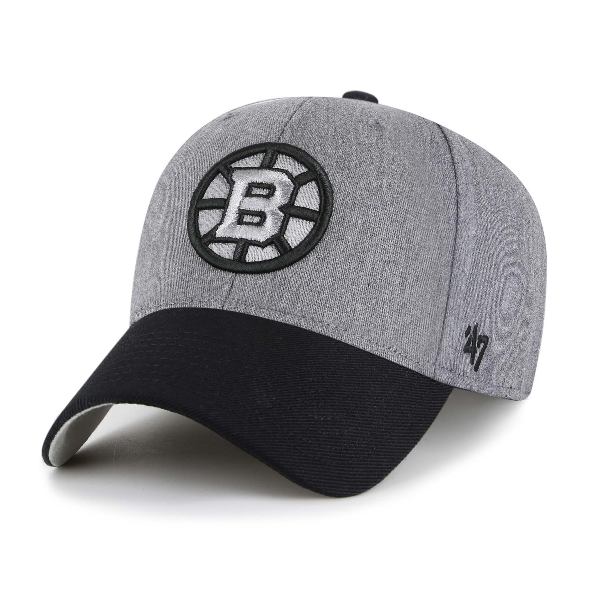 Boston Bruins '47 MVP Granite Adjustable NHL Cap Charcoal