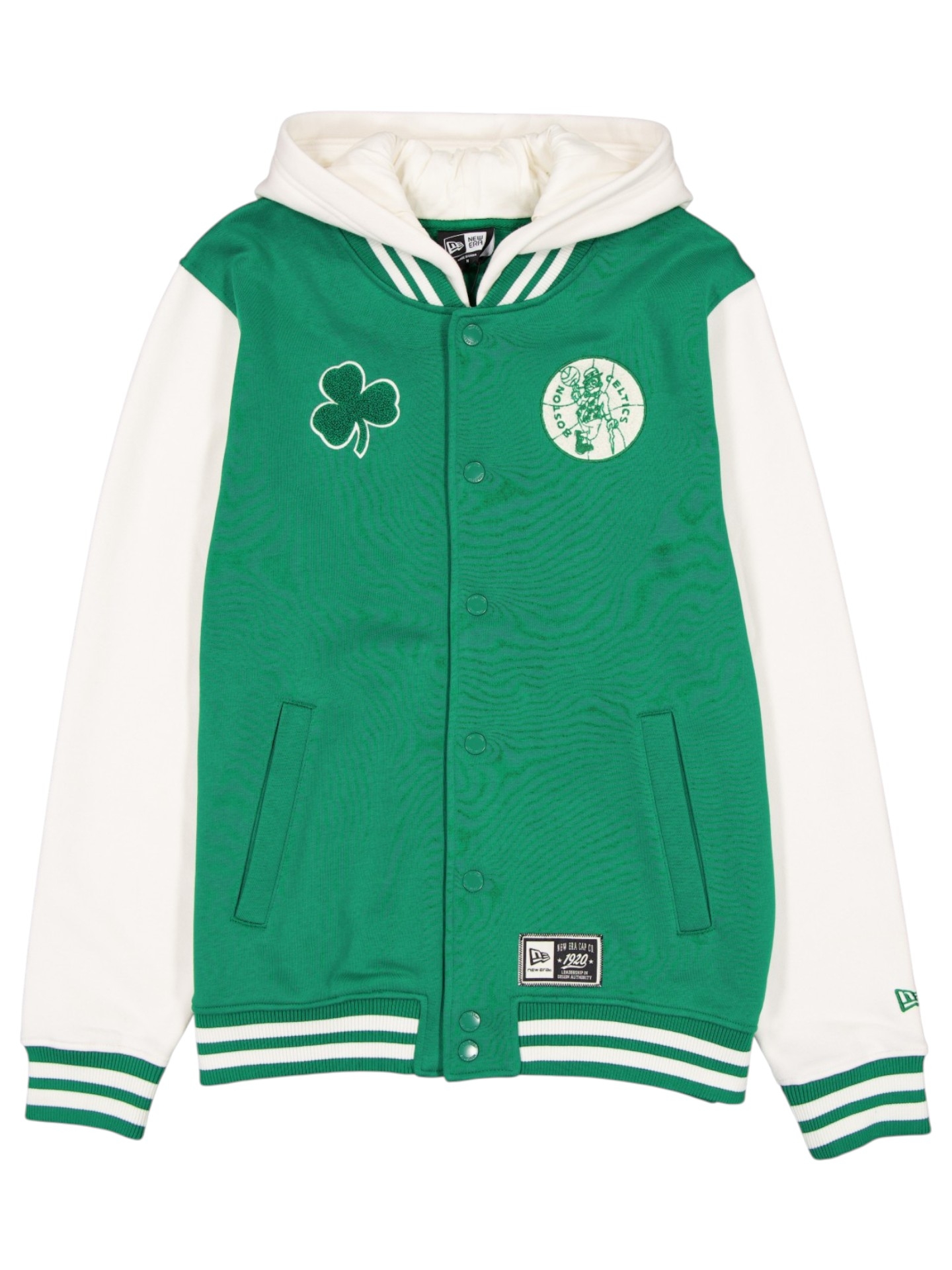 Boston Celtics Letterman Hooded NBA Jacket Green