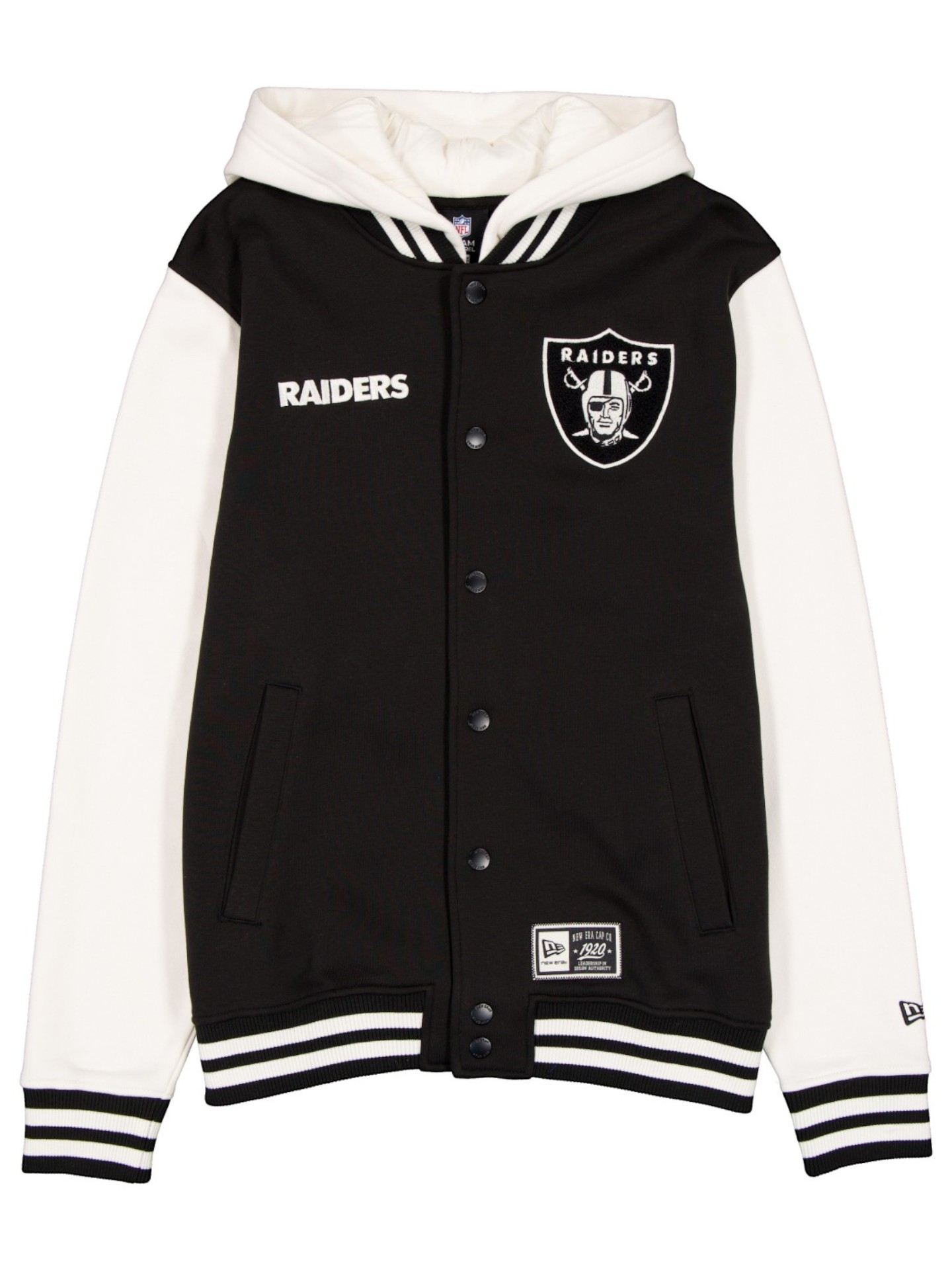 Las Vegas Raiders Letterman Hooded NFL Jacke Schwarz