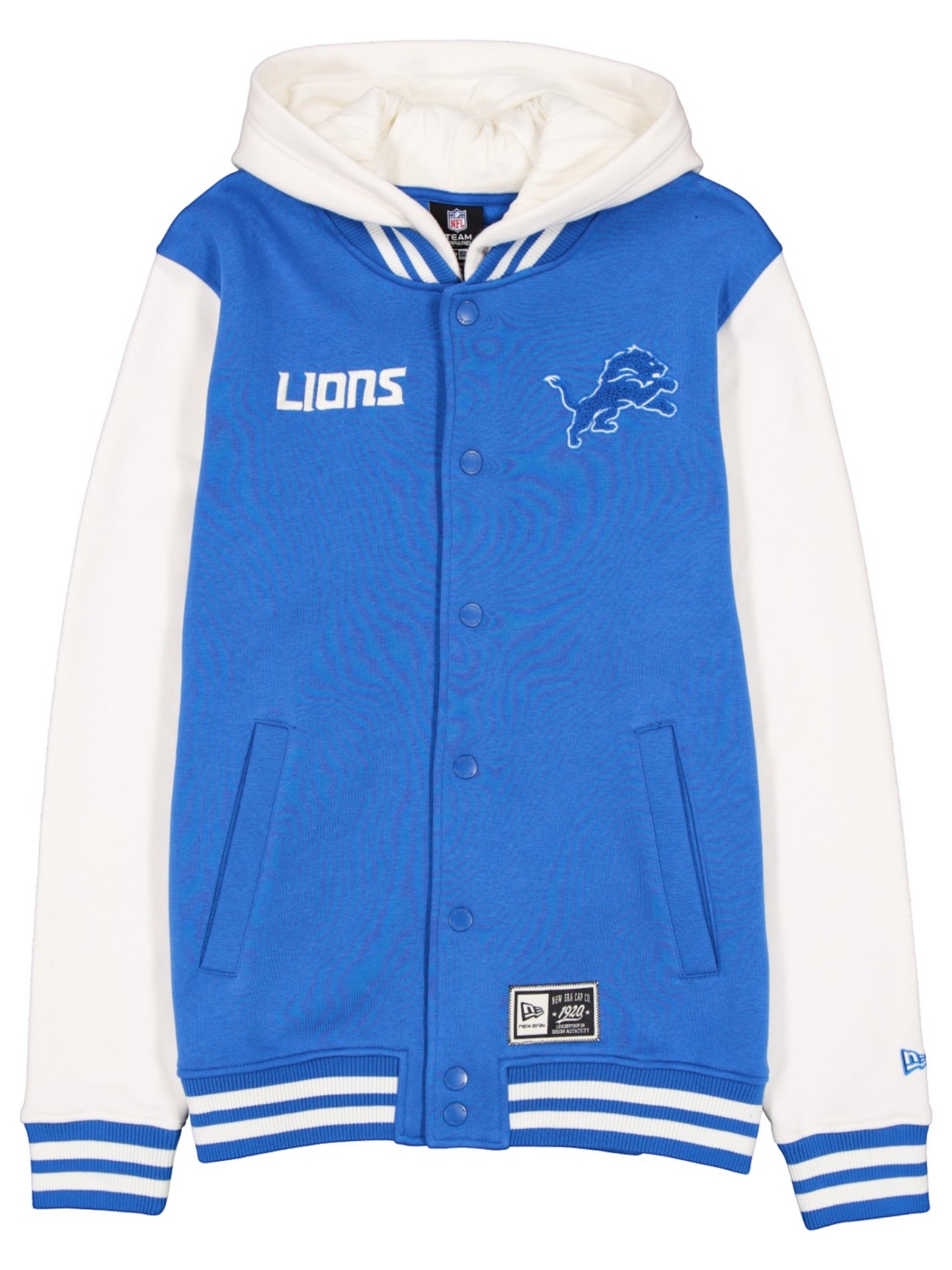 Detroit Lions Letterman Hooded NFL Jacket Blue
