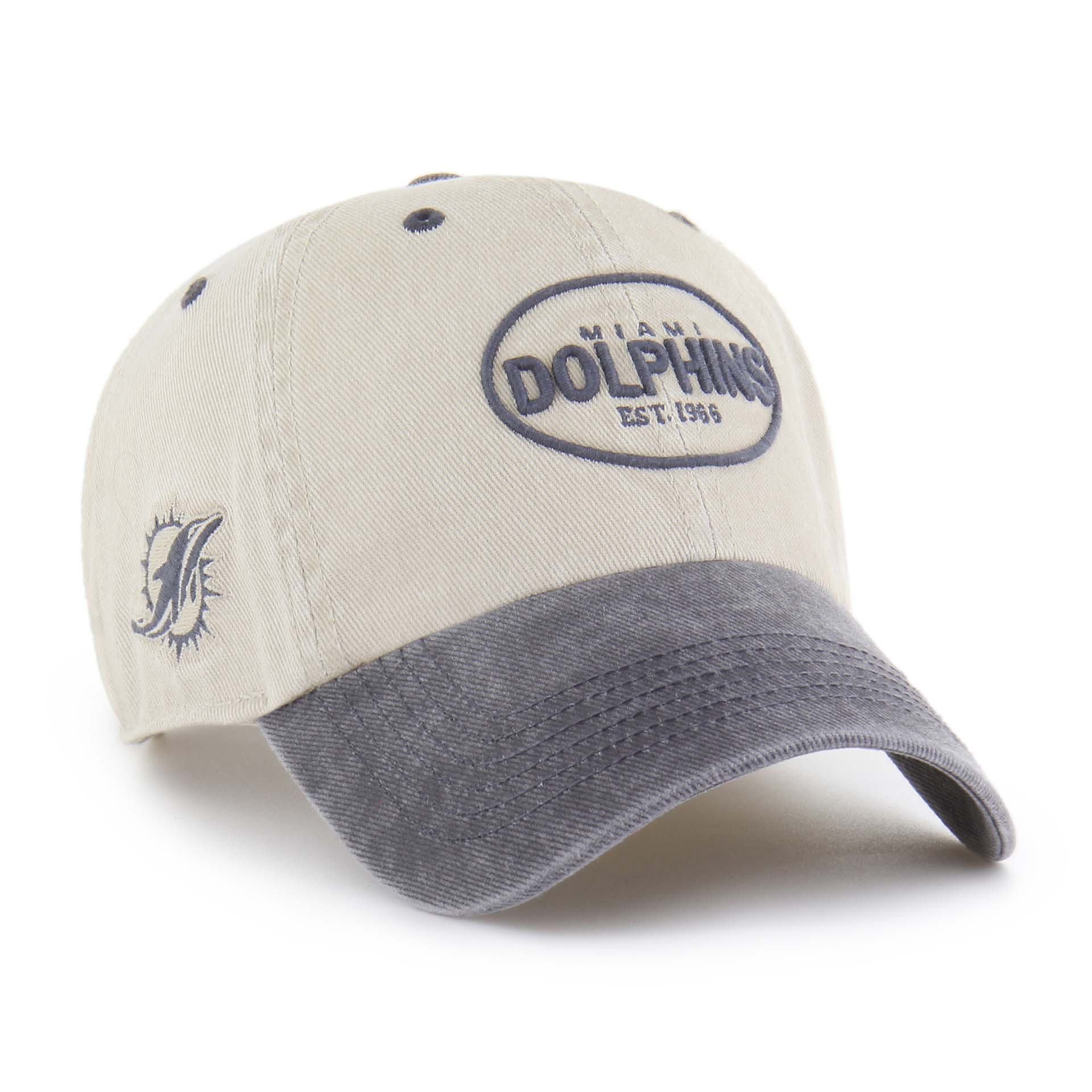 Miami Dolphins '47 Breaking Trail Clean Up Adjustable NHL Cap Natural/Gray