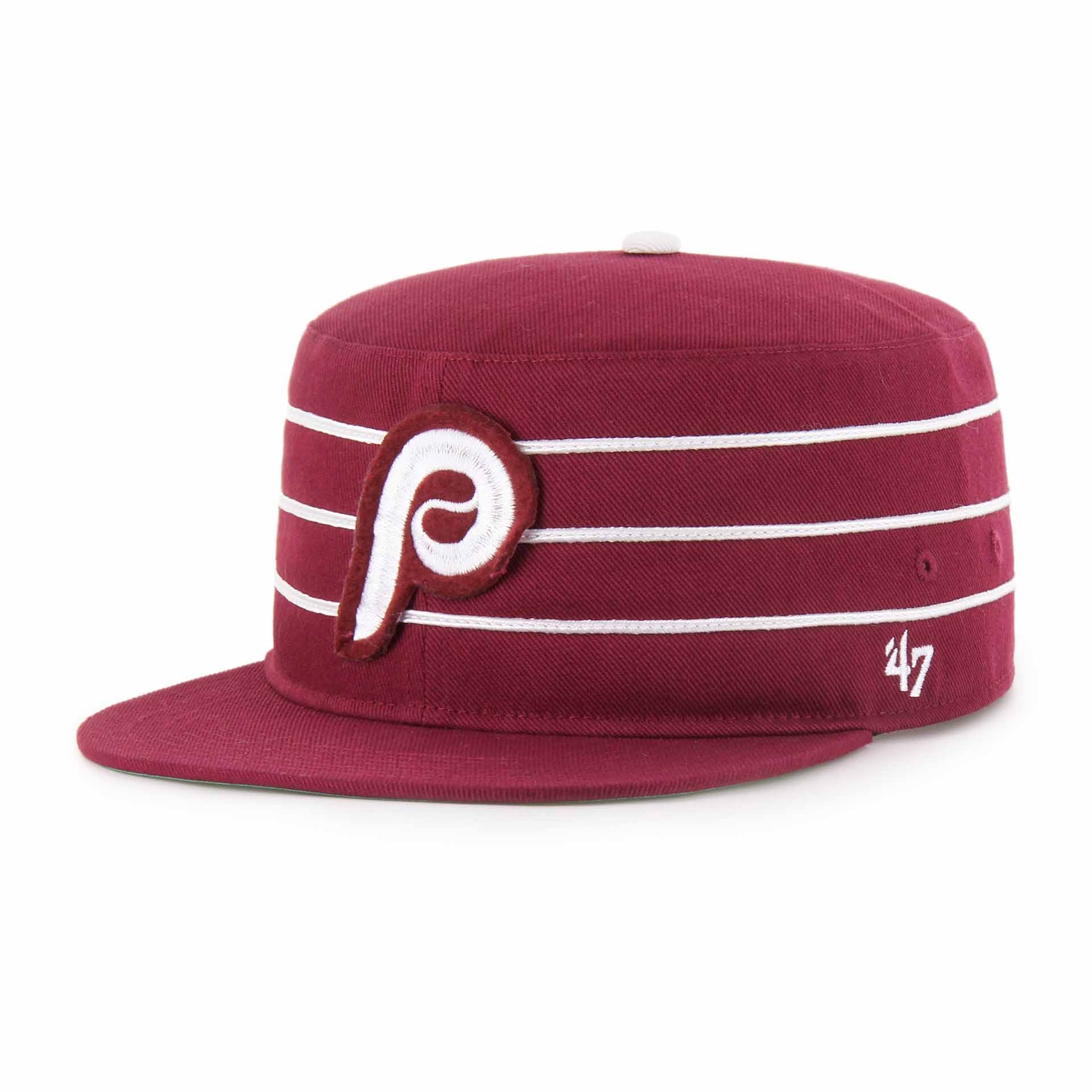 Philadelphia Phillies Cooperstown Golden Age MLB '47 Adjustable Pillbox Cap Burgund