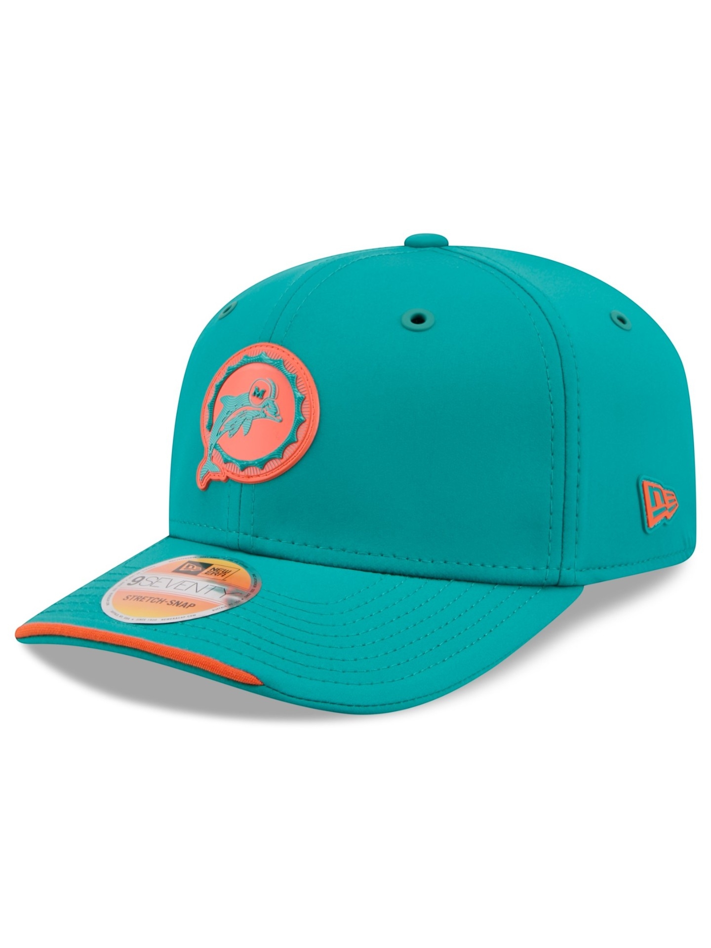 Miami Dolphins Historic 2026 NFL Sideline 9SEVENTY Stretch-Snap Cap Aqua