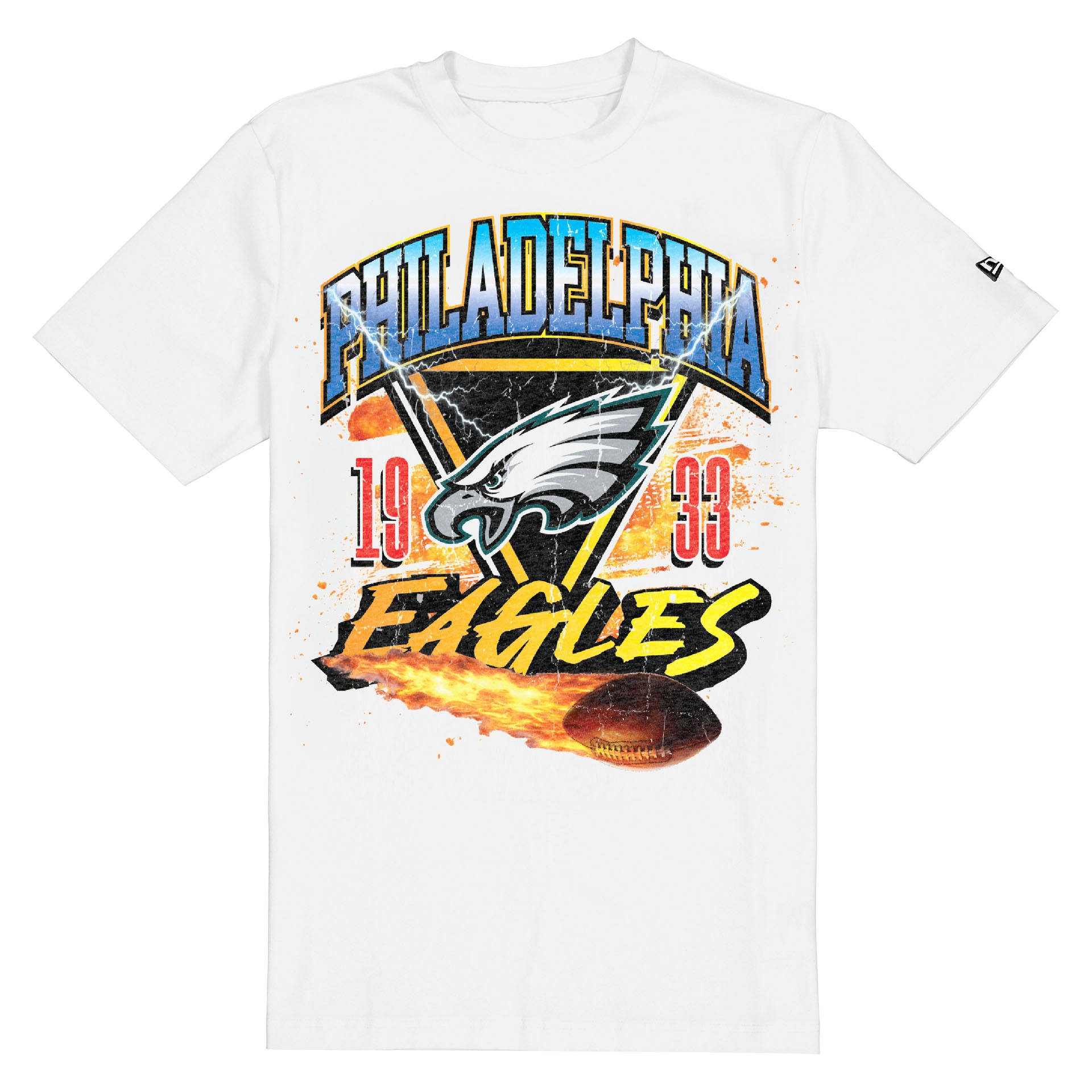 Philadelphia Eagles Fireball Oversized NFL T-Shirt White