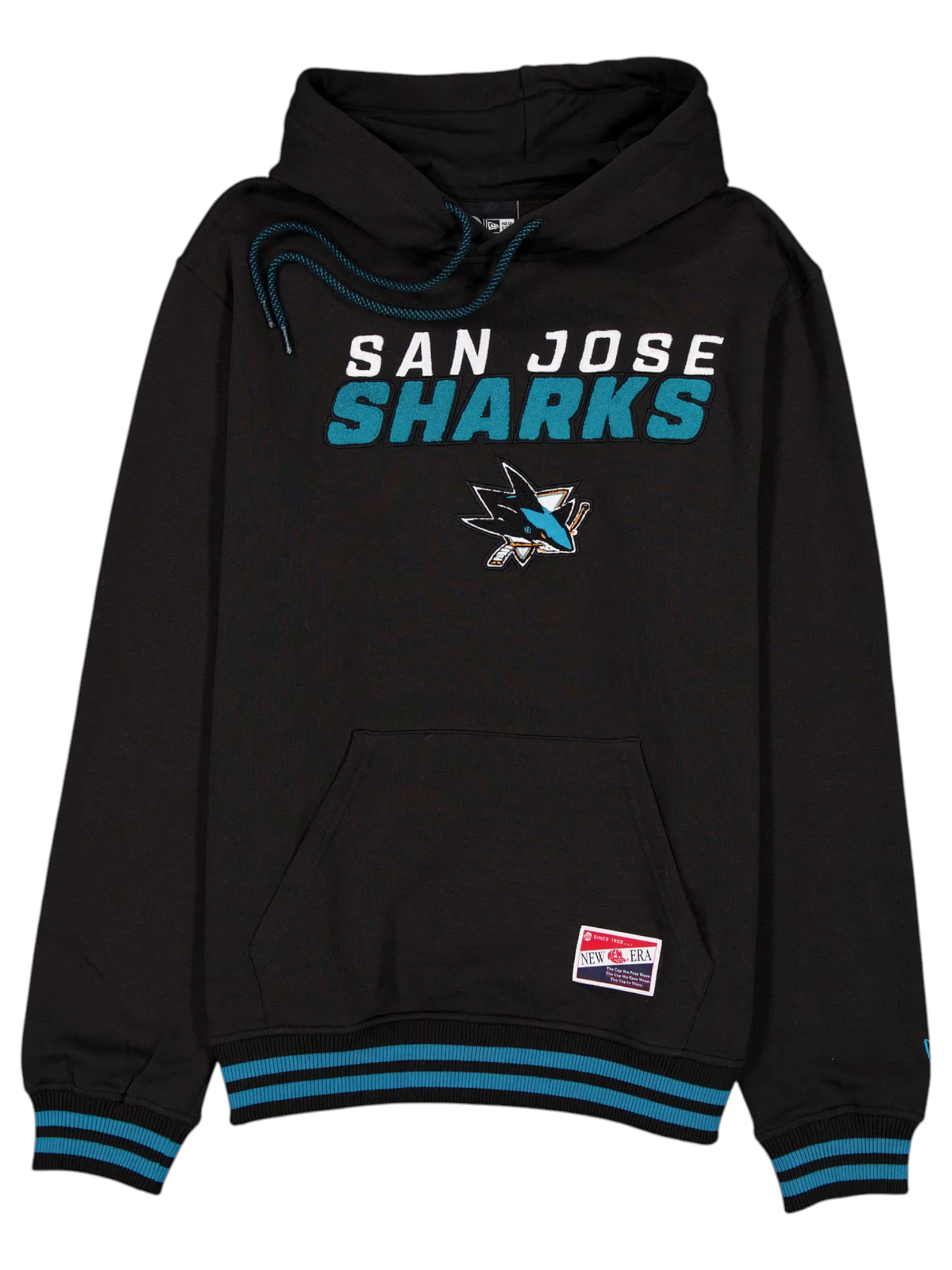 San Jose Sharks Felt Logo Throwback NHL Hoodie Black