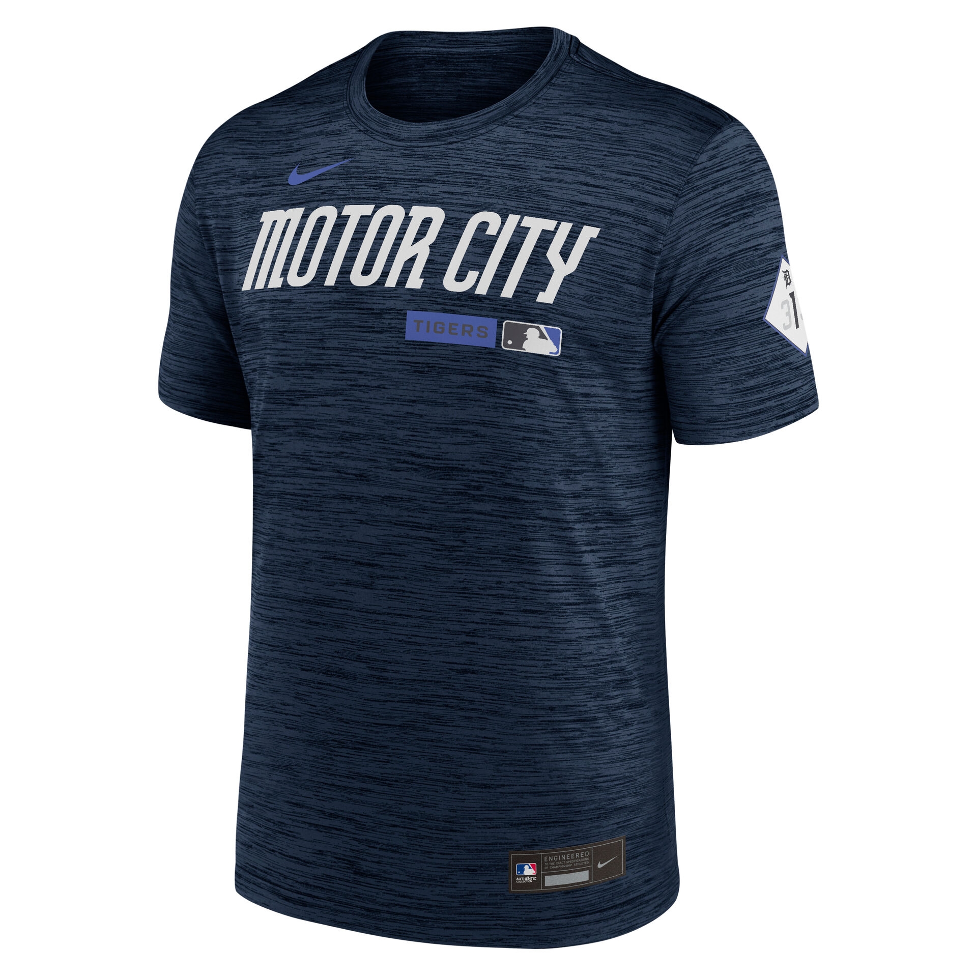 Detroit Tigers City Connect 2026 MLB Authentic Velocity T-Shirt Navy