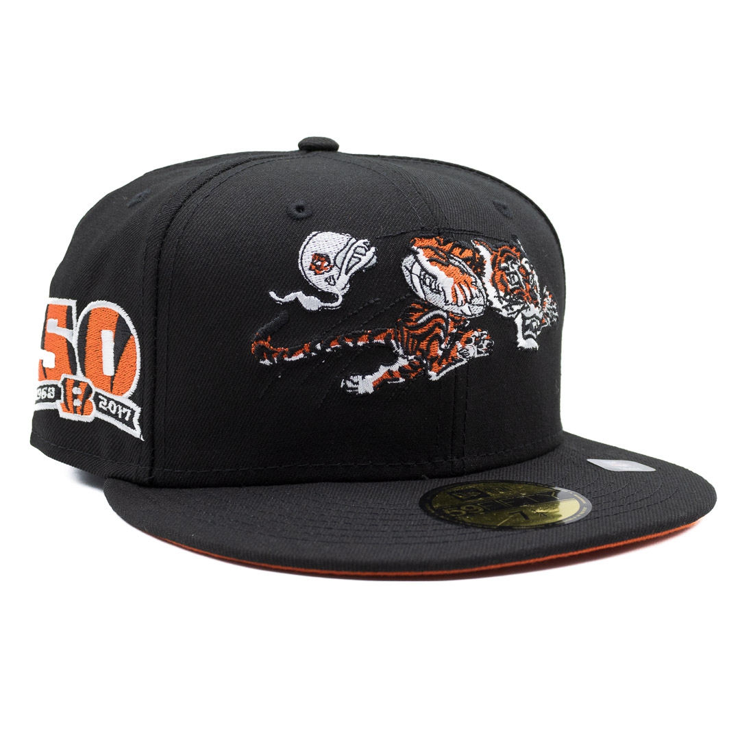 Cincinnati Bengals Throwback 50th Anniversary New Era 59FIFTY NFL Cap Schwarz