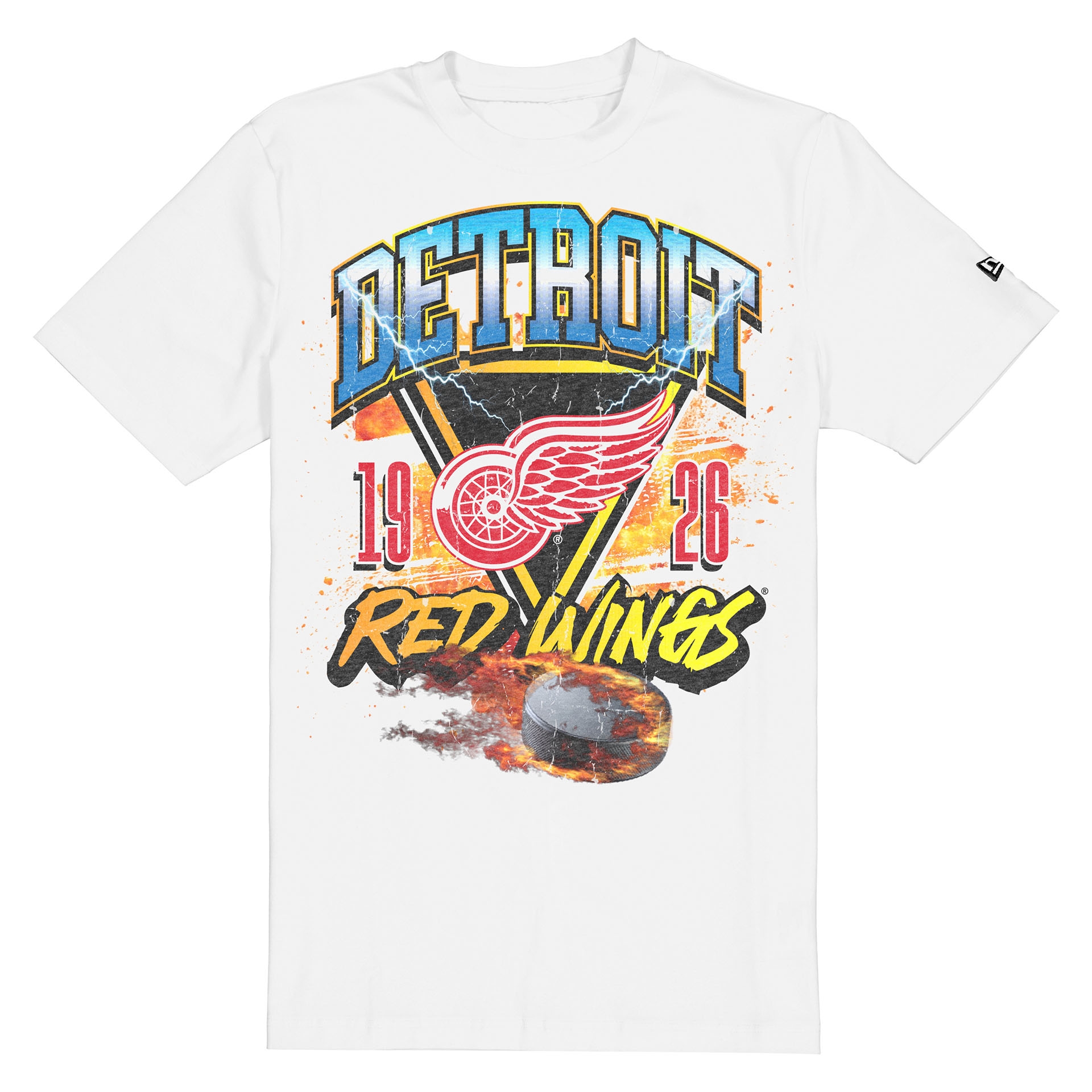 Detroit Red Wings Fireball Oversized NFL T-Shirt White