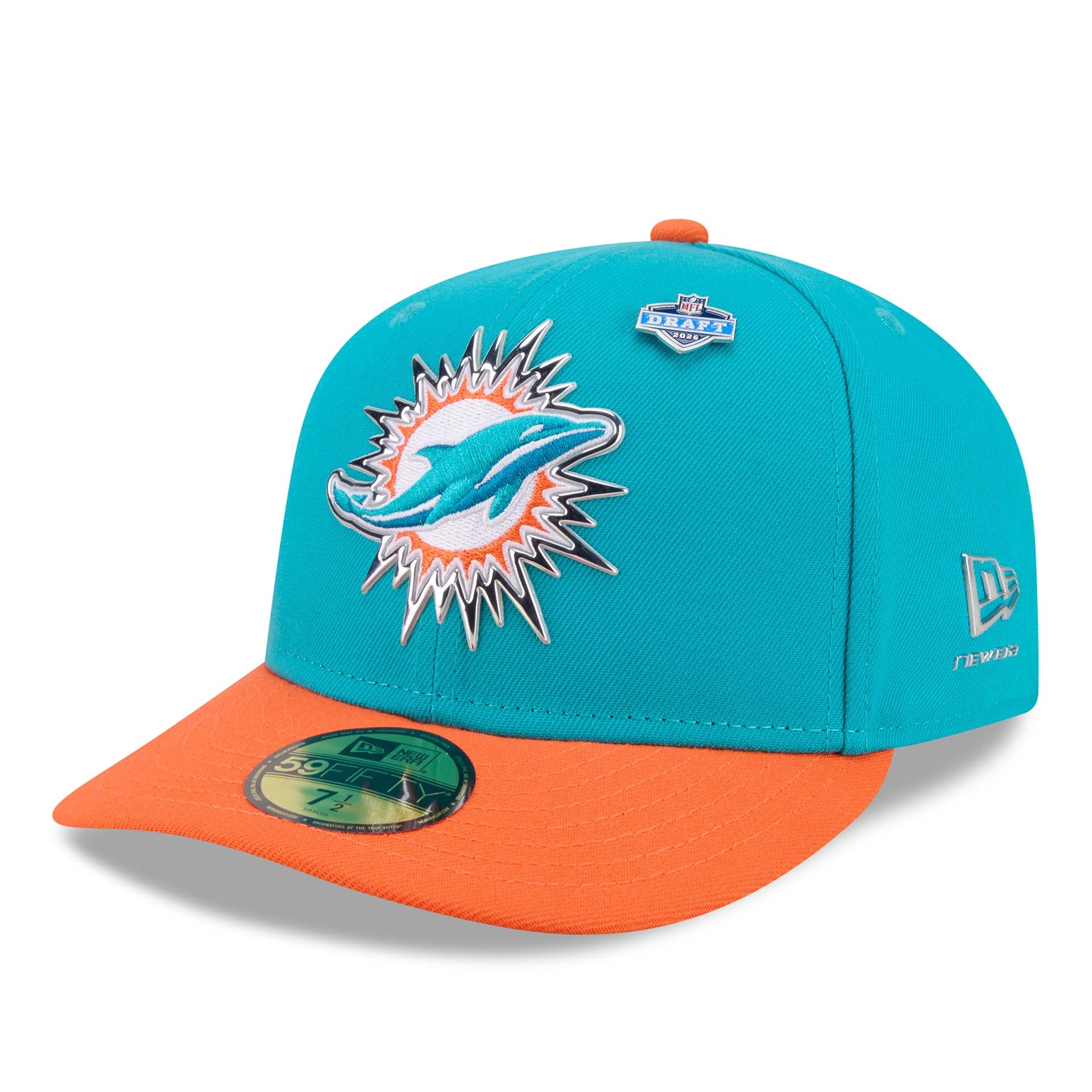 Miami Dolphins 2026 NFL Draft Pre-Curved 59FIFTY Fitted Cap