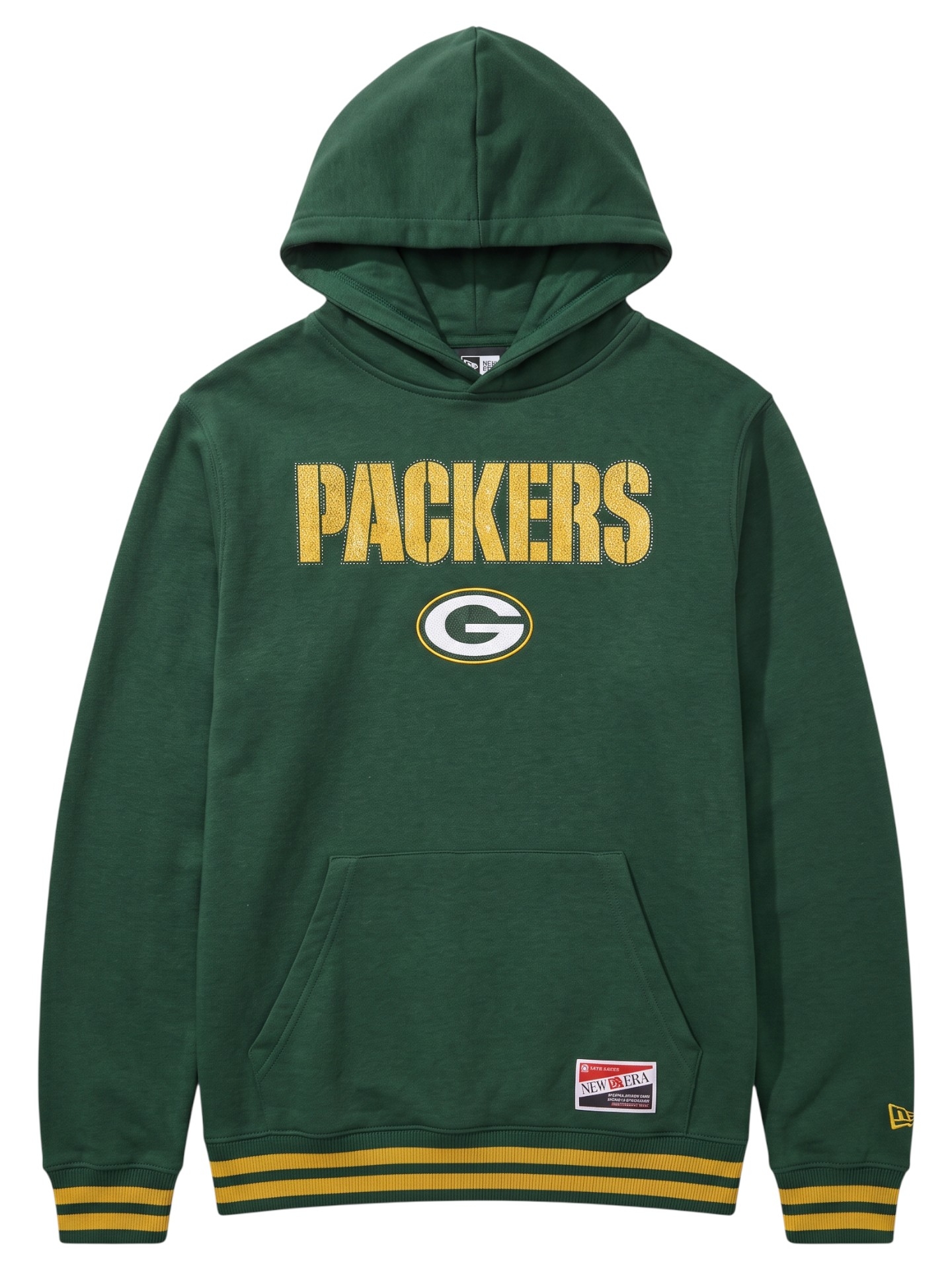 Green Bay Packers Felt Logo Throwback NFL Hoodie Grün