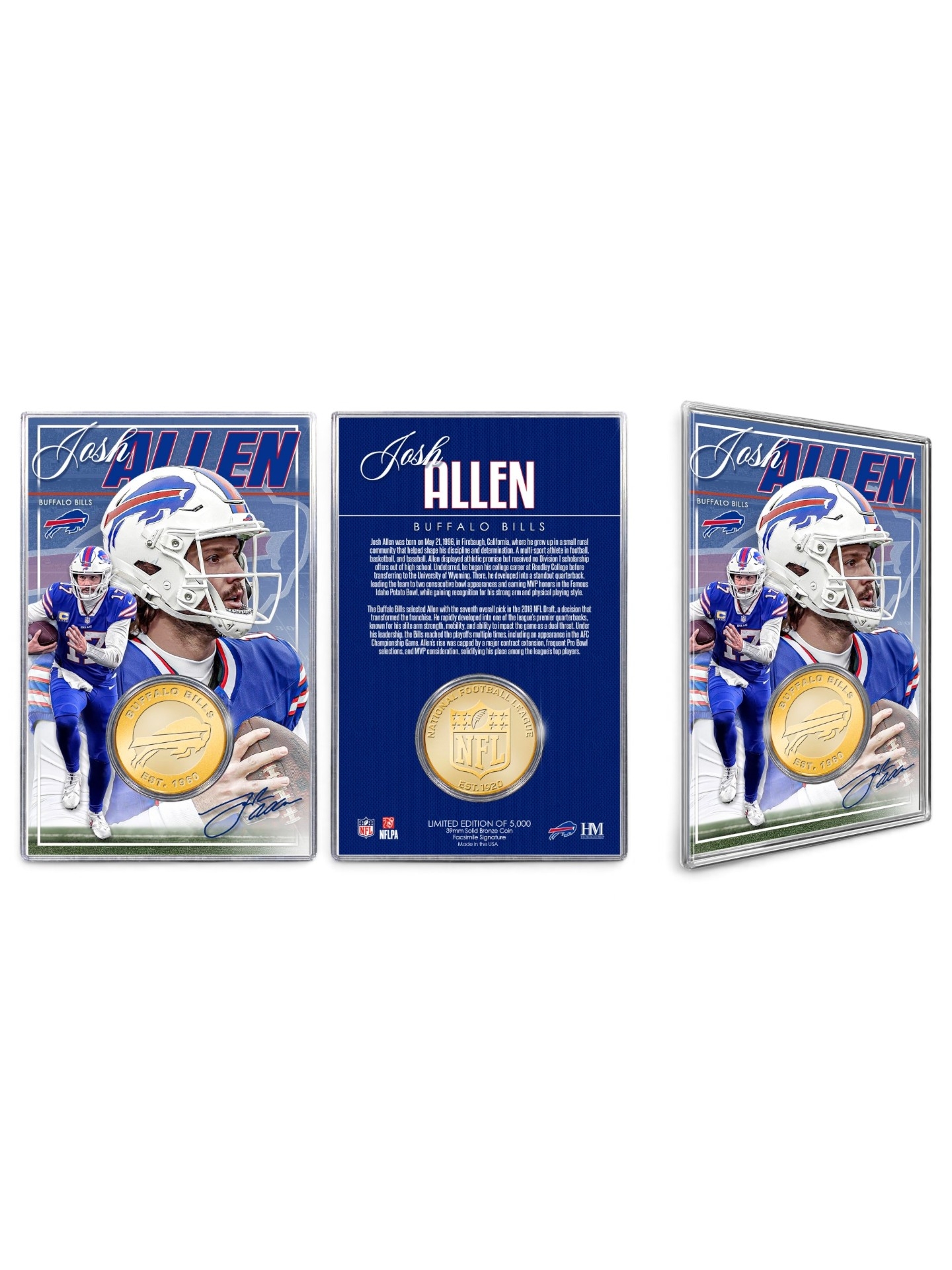 Josh Allen Buffalo Bills Acrylic Bronze NFL Coin Card