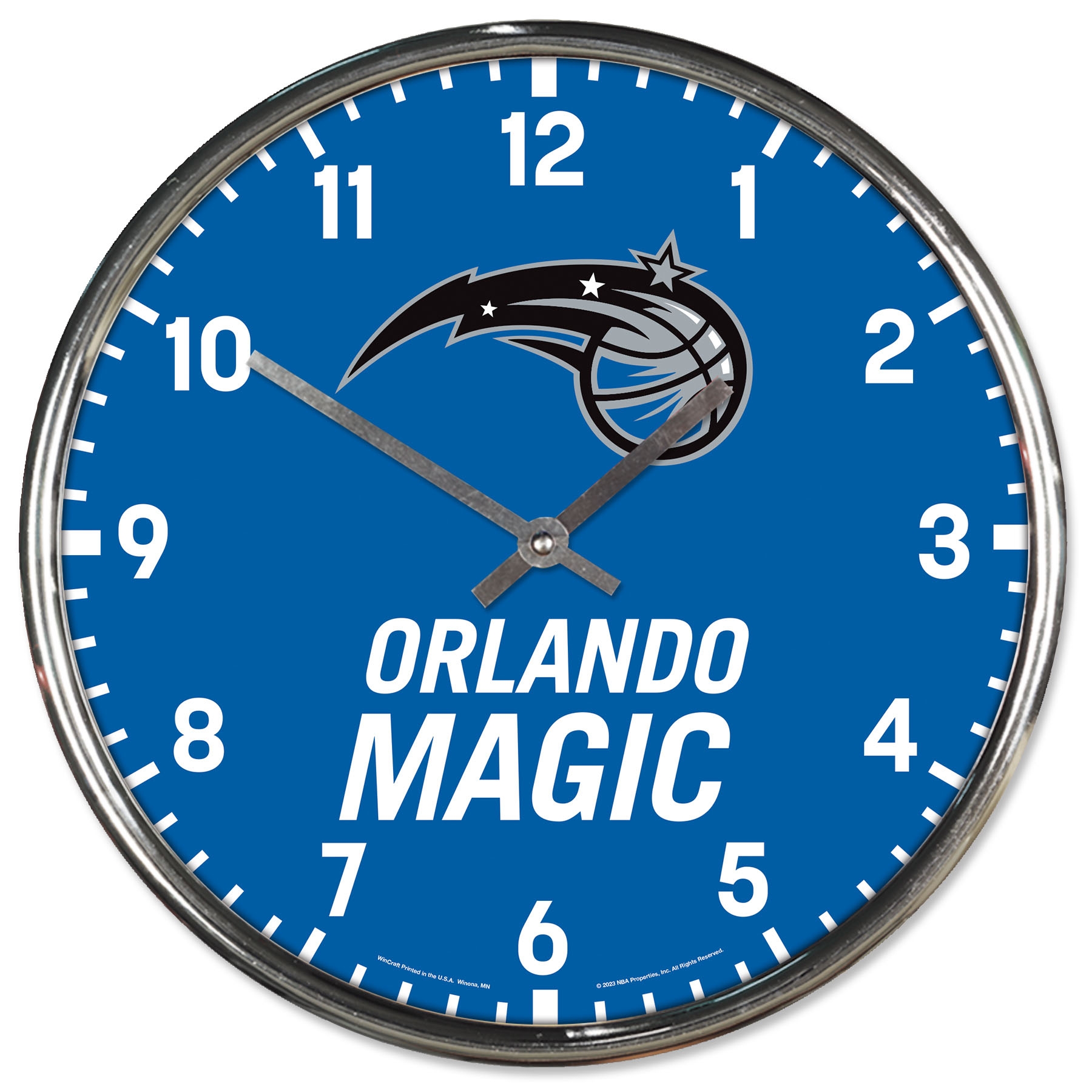 Orlando Magic Chrome NBA Team Design Wanduhr